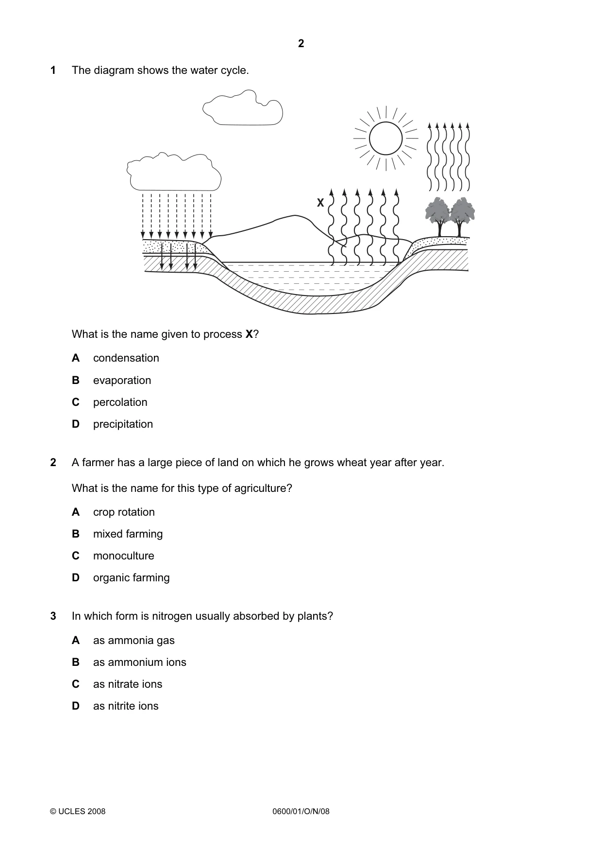 Cambridge IGCSE Agriculture 0600 2008 Oct/Nov Paper 1 · Variant 1 question paper, page 2 of 16