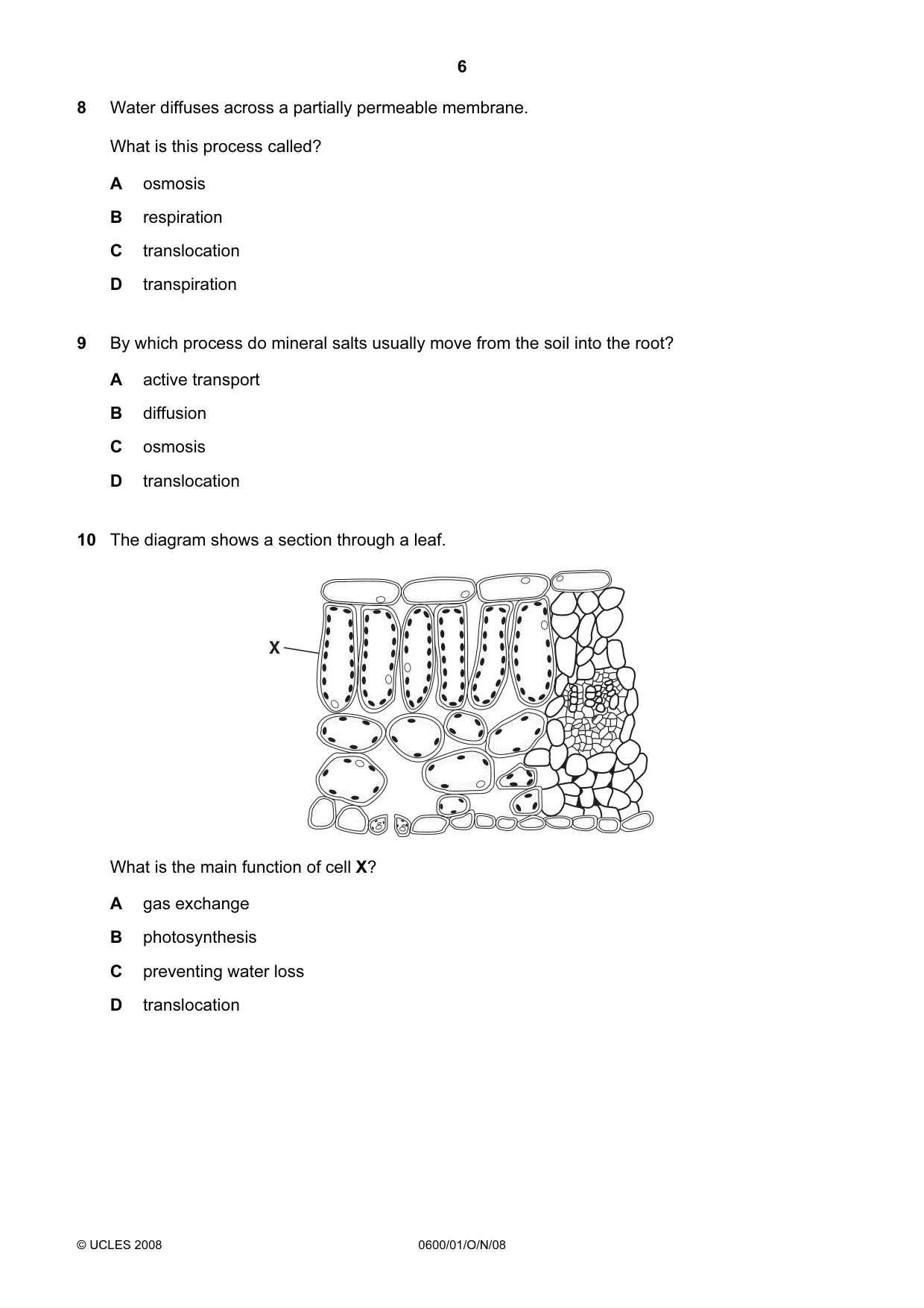 Cambridge IGCSE Agriculture 0600 2008 Oct/Nov Paper 1 · Variant 1 question paper, page 6 of 16