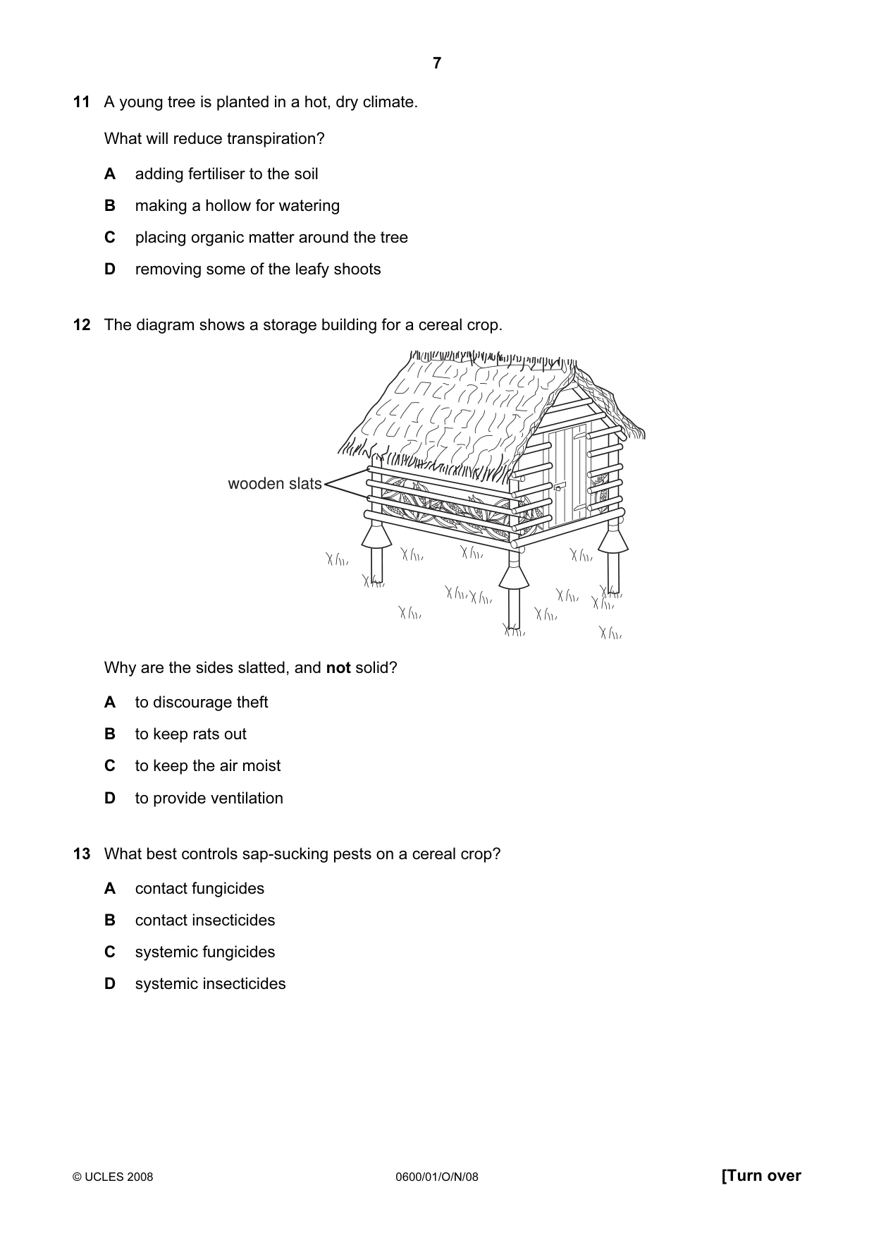Cambridge IGCSE Agriculture 0600 2008 Oct/Nov Paper 1 · Variant 1 question paper, page 7 of 16