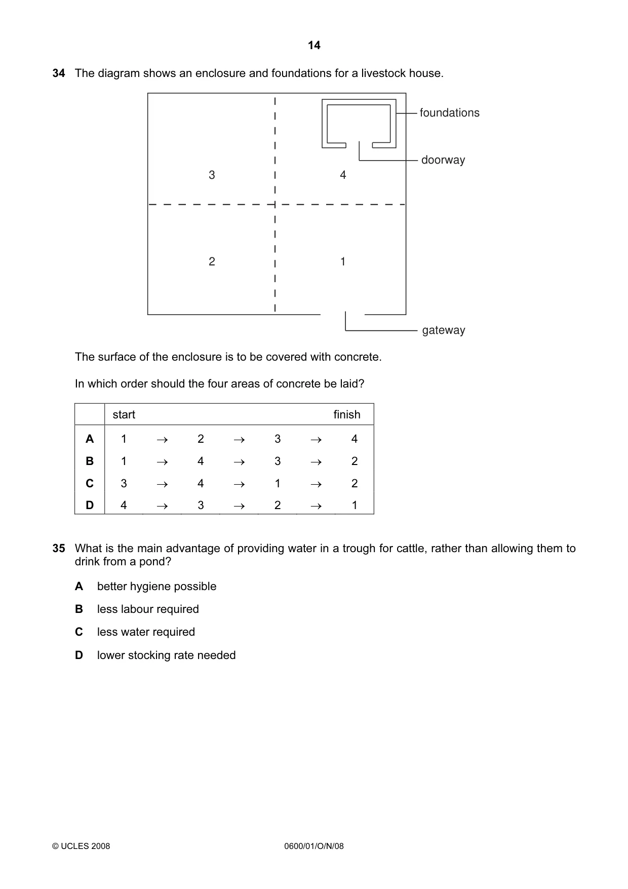 Cambridge IGCSE Agriculture 0600 2008 Oct/Nov Paper 1 · Variant 1 question paper, page 14 of 16