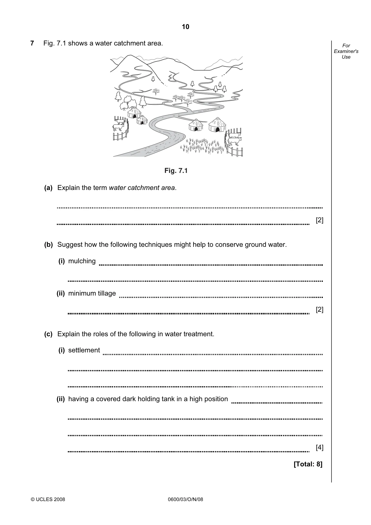 Cambridge IGCSE Agriculture 0600 2008 Oct/Nov Paper 3 · Variant 1 question paper, page 10 of 12