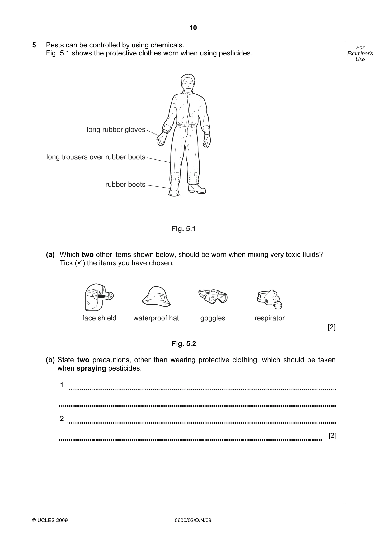 Cambridge IGCSE Agriculture 0600 2009 Oct/Nov Paper 2 · Variant 1 question paper, page 10 of 20