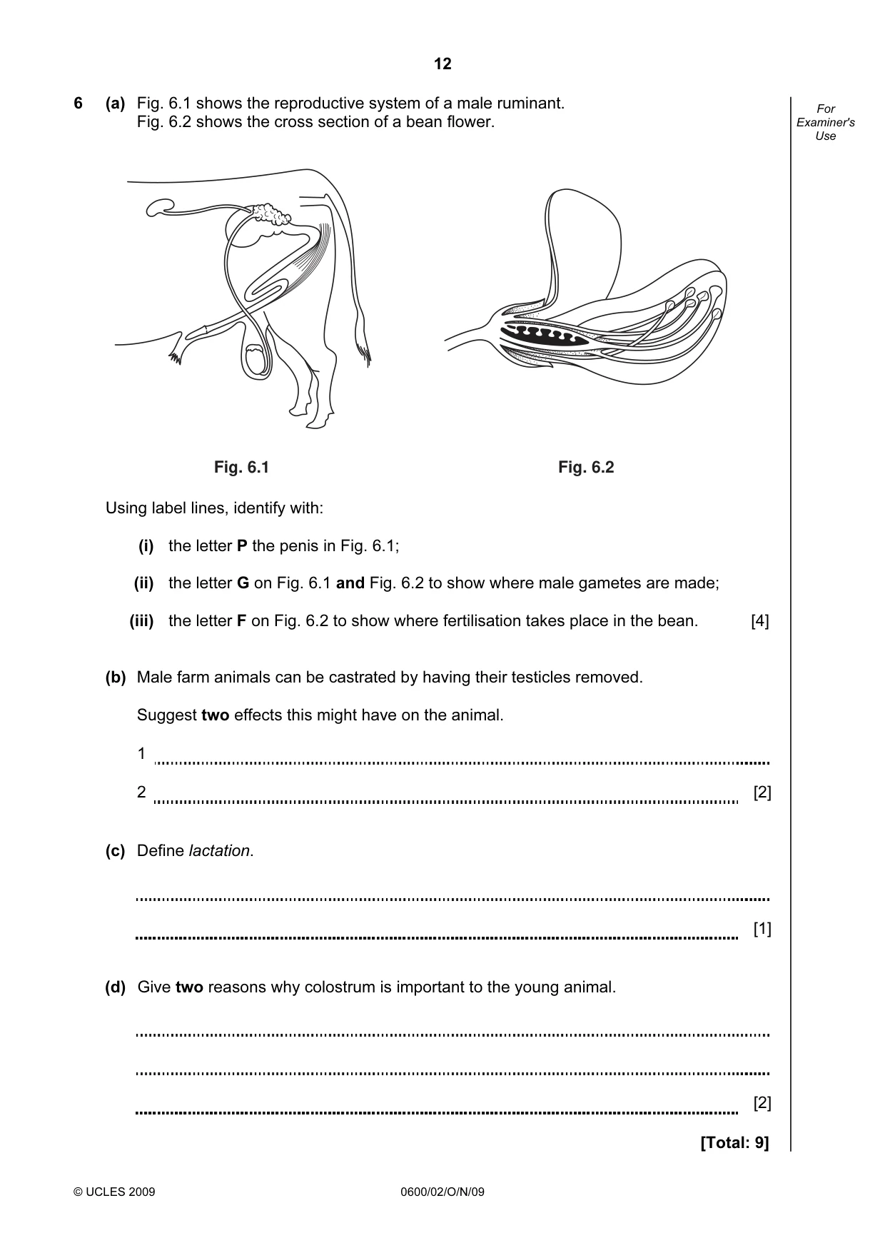 Cambridge IGCSE Agriculture 0600 2009 Oct/Nov Paper 2 · Variant 1 question paper, page 12 of 20