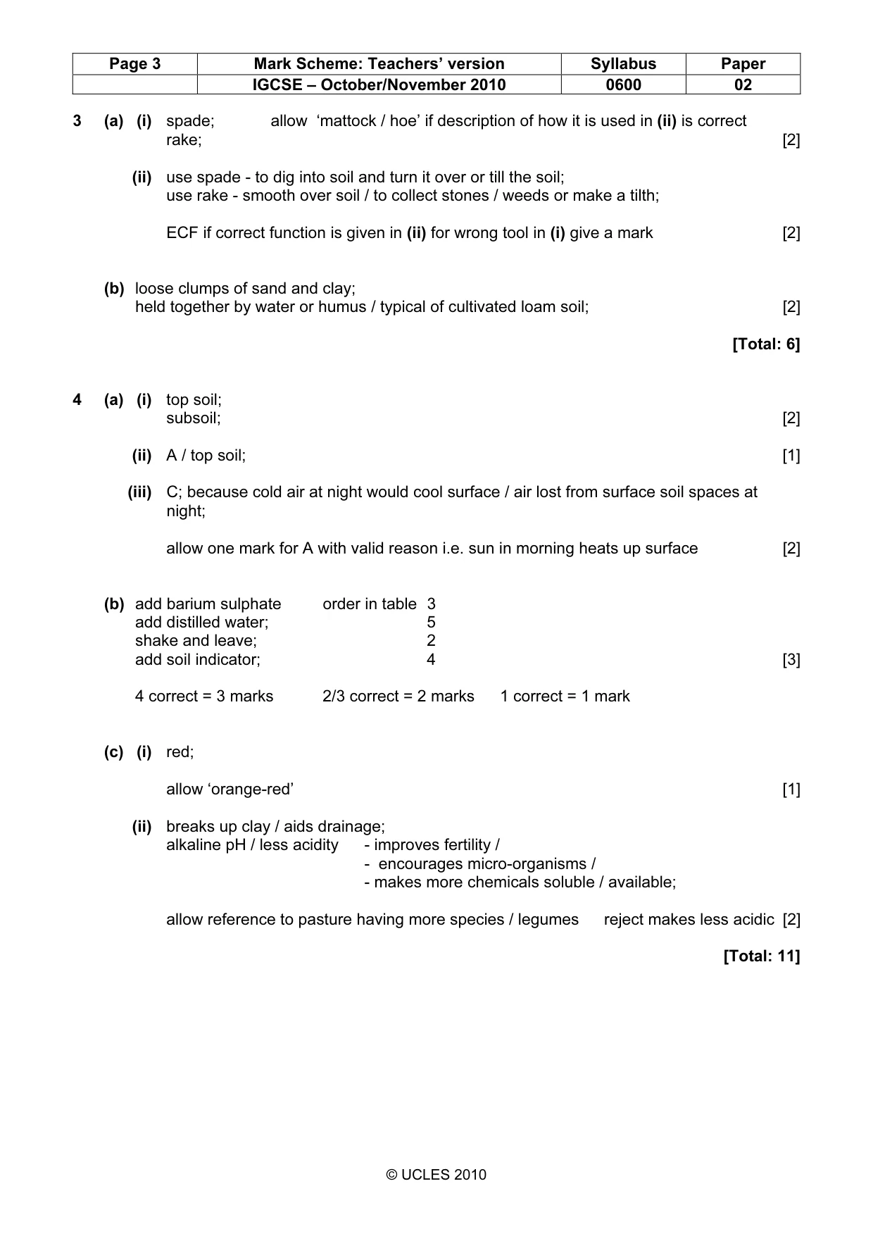 Mark scheme, page 3 of 6