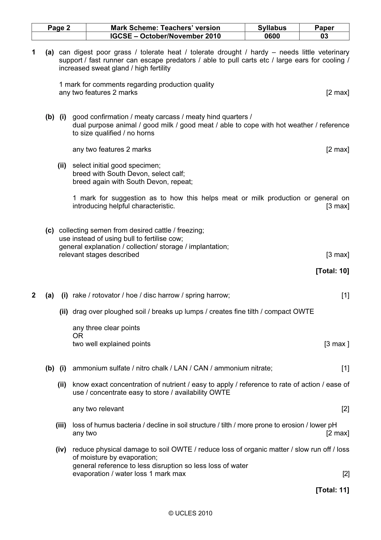 Mark scheme, page 2 of 6