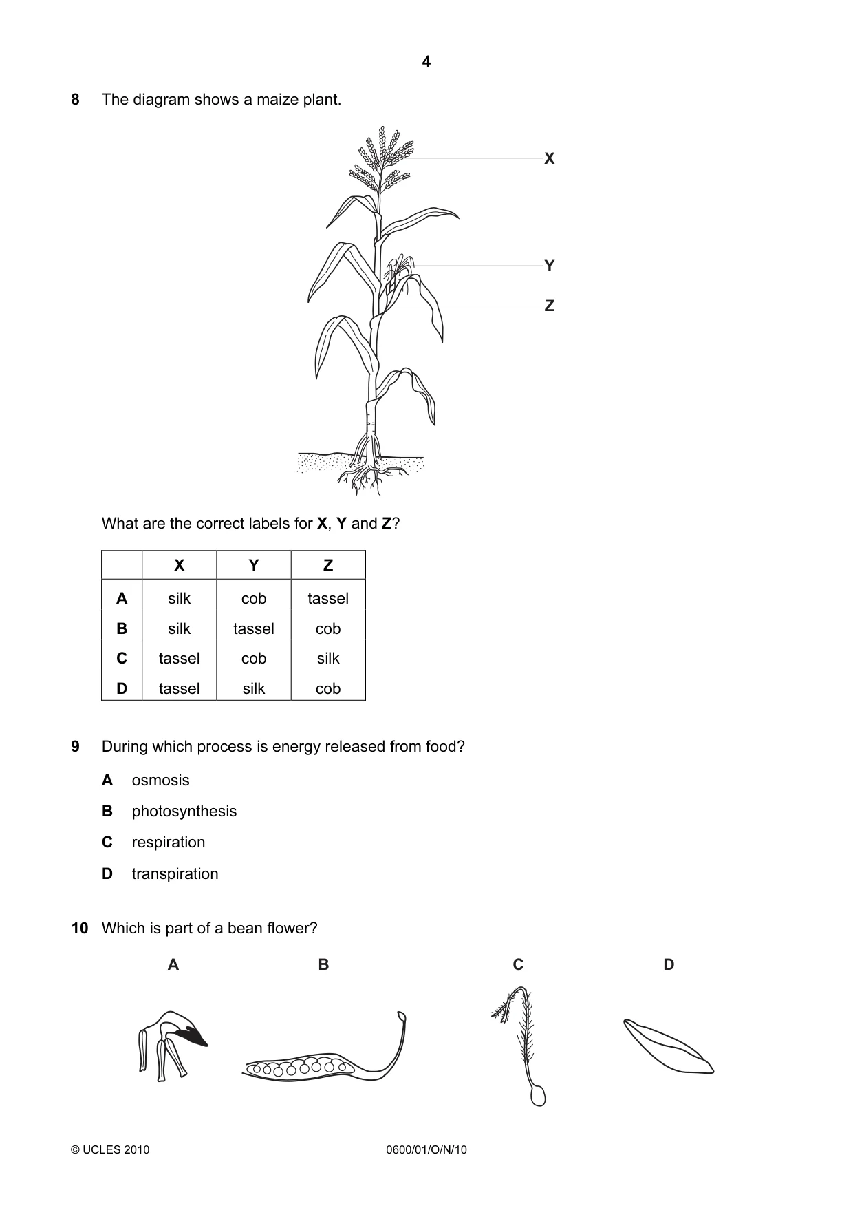 Cambridge IGCSE Agriculture 0600 2010 Oct/Nov Paper 1 · Variant 1 question paper, page 4 of 16