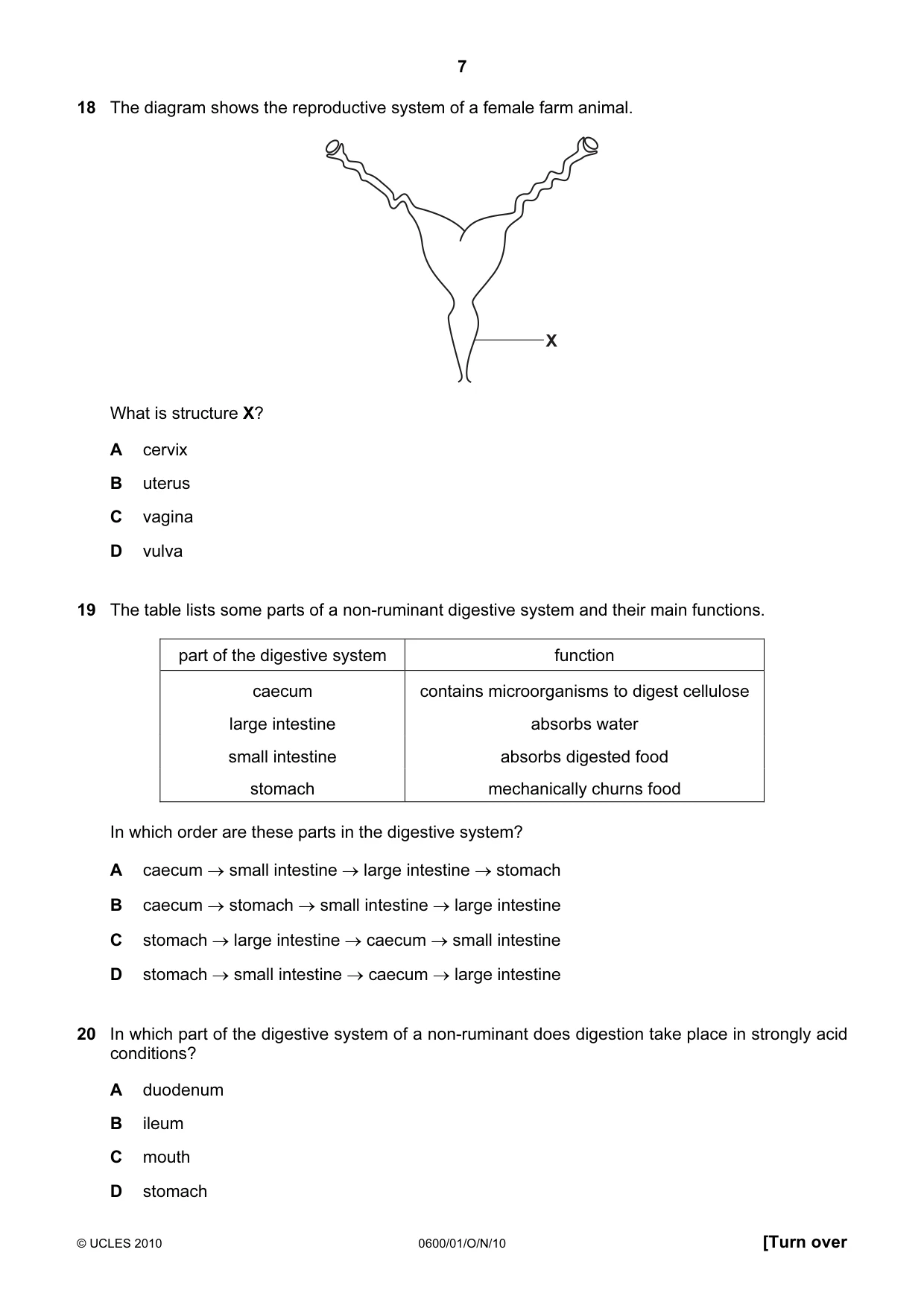 Cambridge IGCSE Agriculture 0600 2010 Oct/Nov Paper 1 · Variant 1 question paper, page 7 of 16