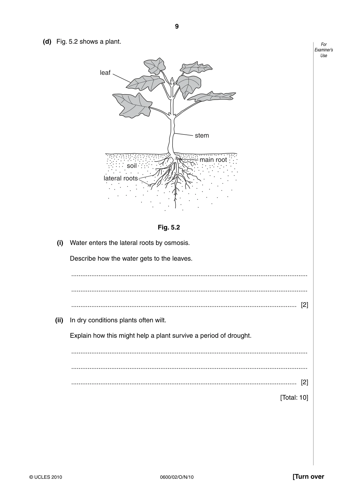 Cambridge IGCSE Agriculture 0600 2010 Oct/Nov Paper 2 · Variant 1 question paper, page 9 of 16