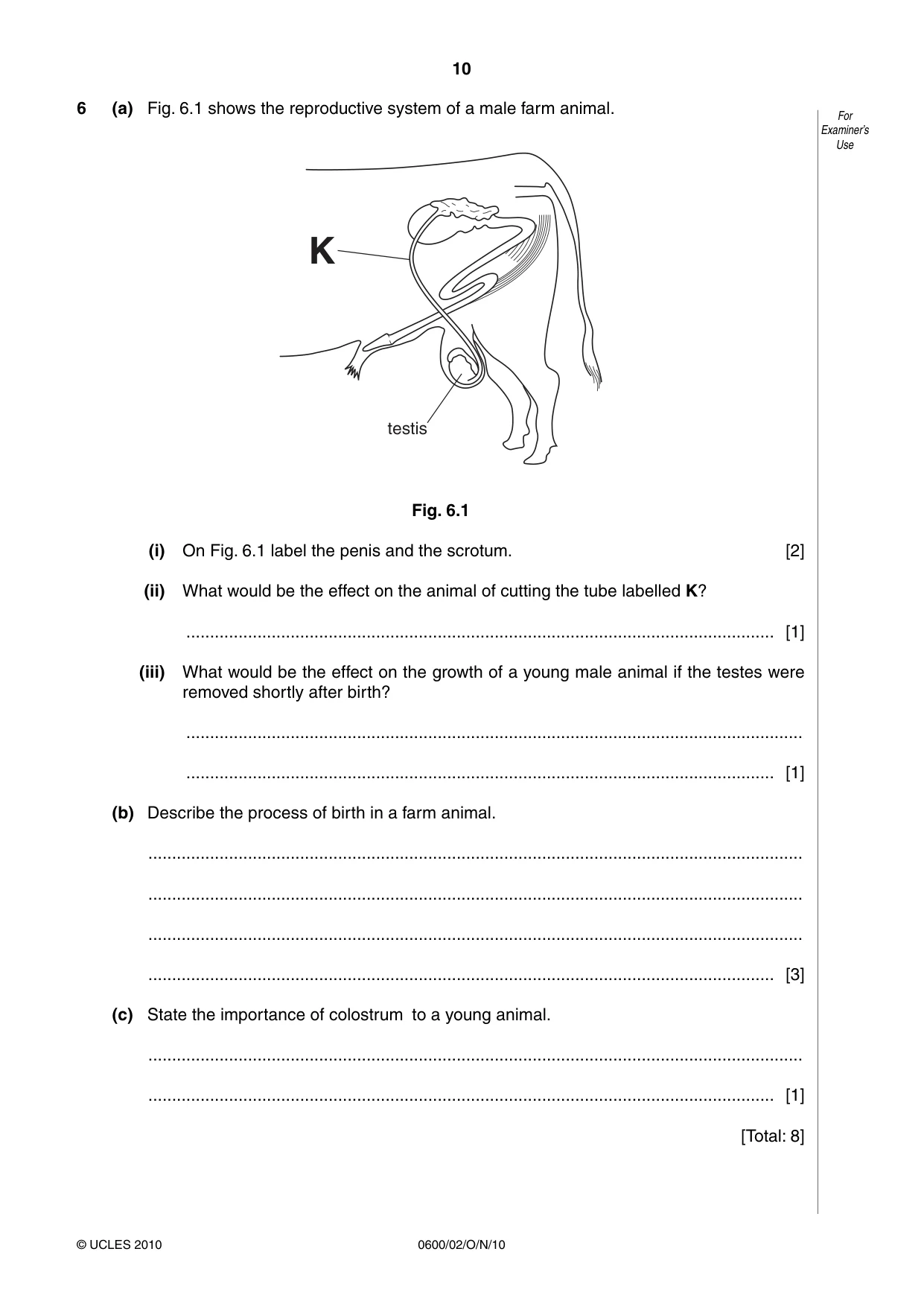 Cambridge IGCSE Agriculture 0600 2010 Oct/Nov Paper 2 · Variant 1 question paper, page 10 of 16