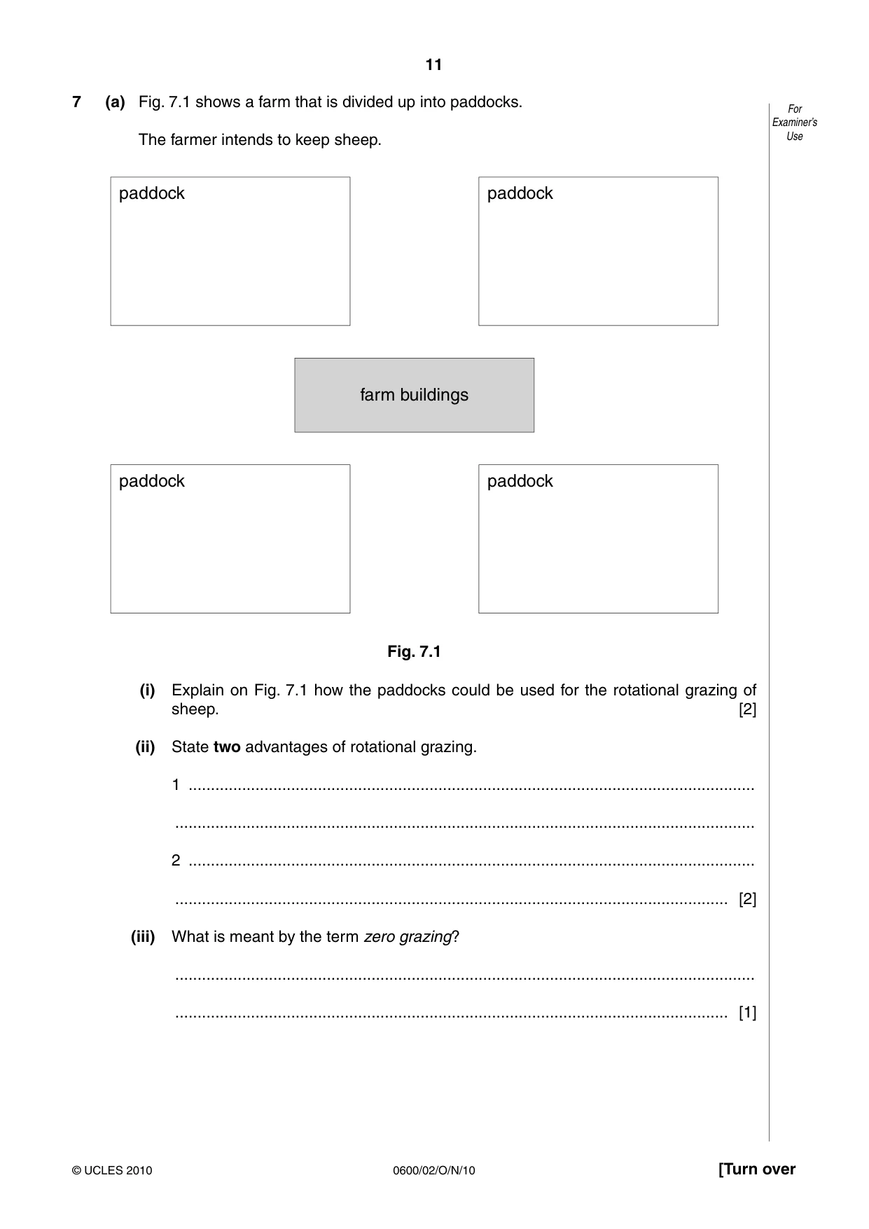 Cambridge IGCSE Agriculture 0600 2010 Oct/Nov Paper 2 · Variant 1 question paper, page 11 of 16