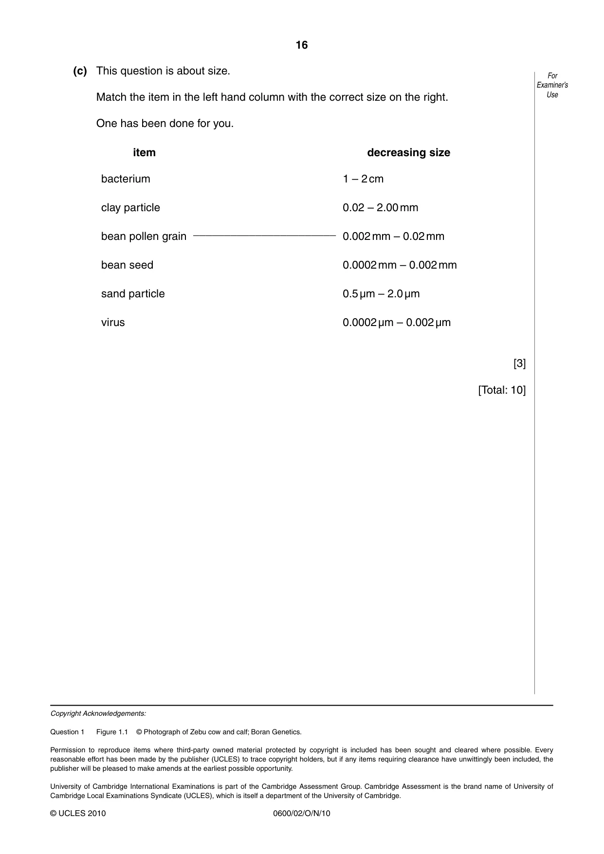 Cambridge IGCSE Agriculture 0600 2010 Oct/Nov Paper 2 · Variant 1 question paper, page 16 of 16