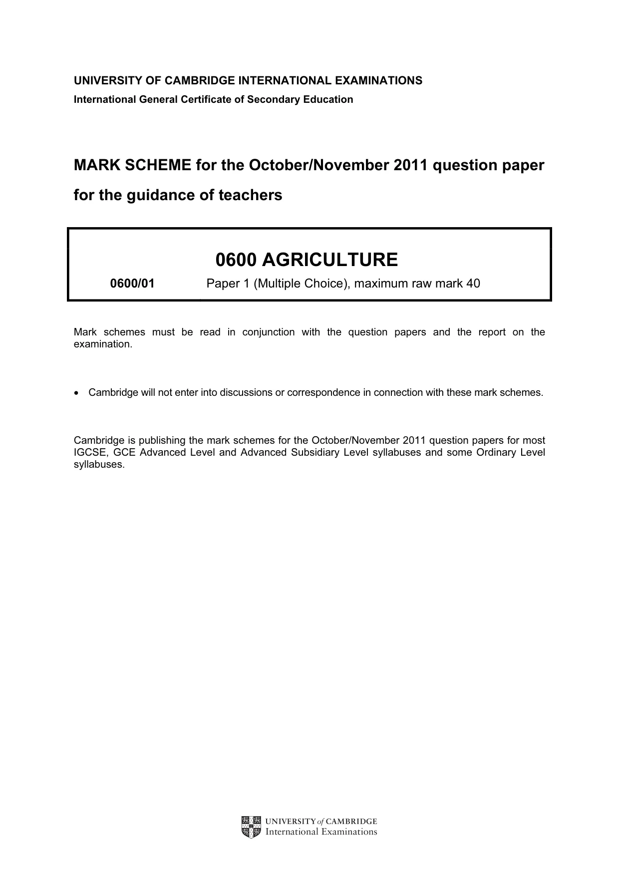 Mark scheme, page 1 of 2
