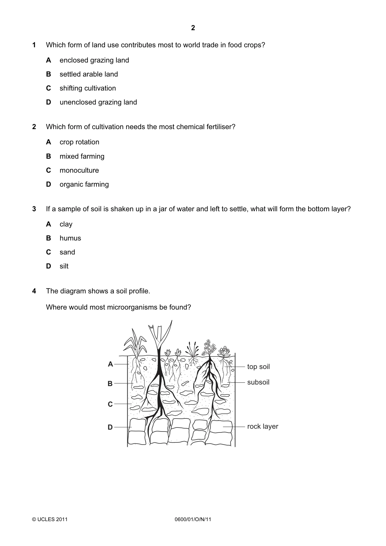 Cambridge IGCSE Agriculture 0600 2011 Oct/Nov Paper 1 · Variant 1 question paper, page 2 of 16