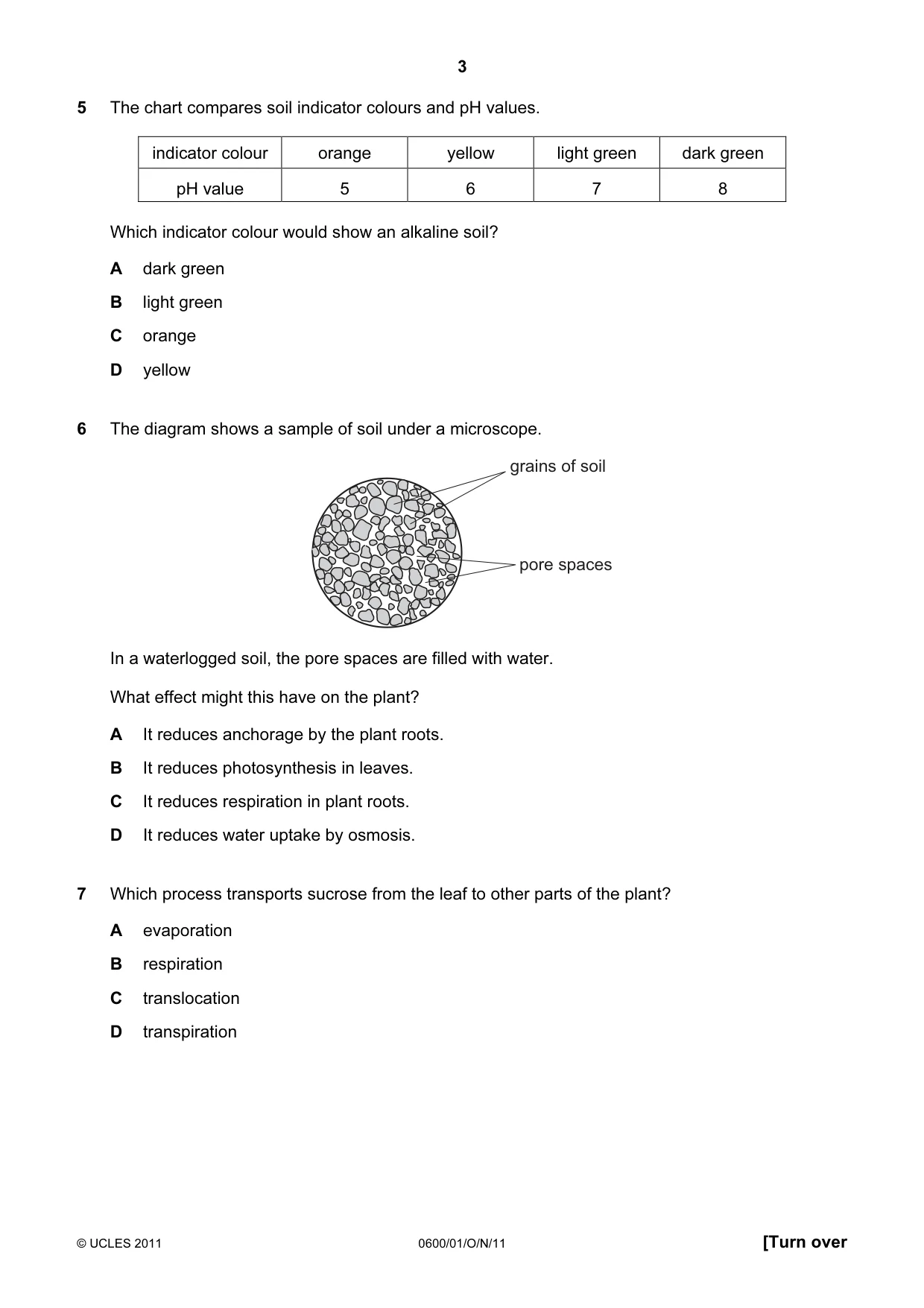 Cambridge IGCSE Agriculture 0600 2011 Oct/Nov Paper 1 · Variant 1 question paper, page 3 of 16