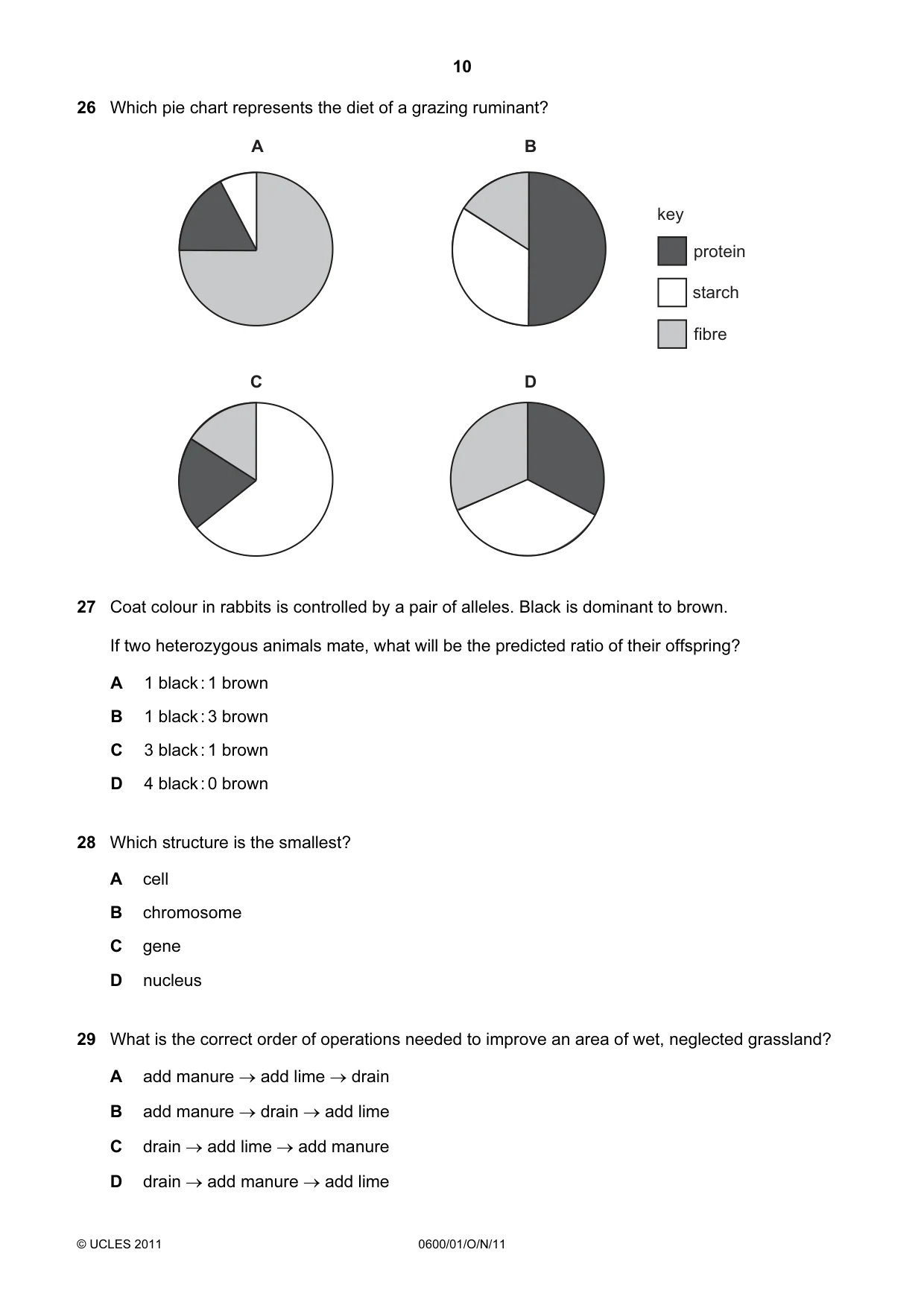 Cambridge IGCSE Agriculture 0600 2011 Oct/Nov Paper 1 · Variant 1 question paper, page 10 of 16