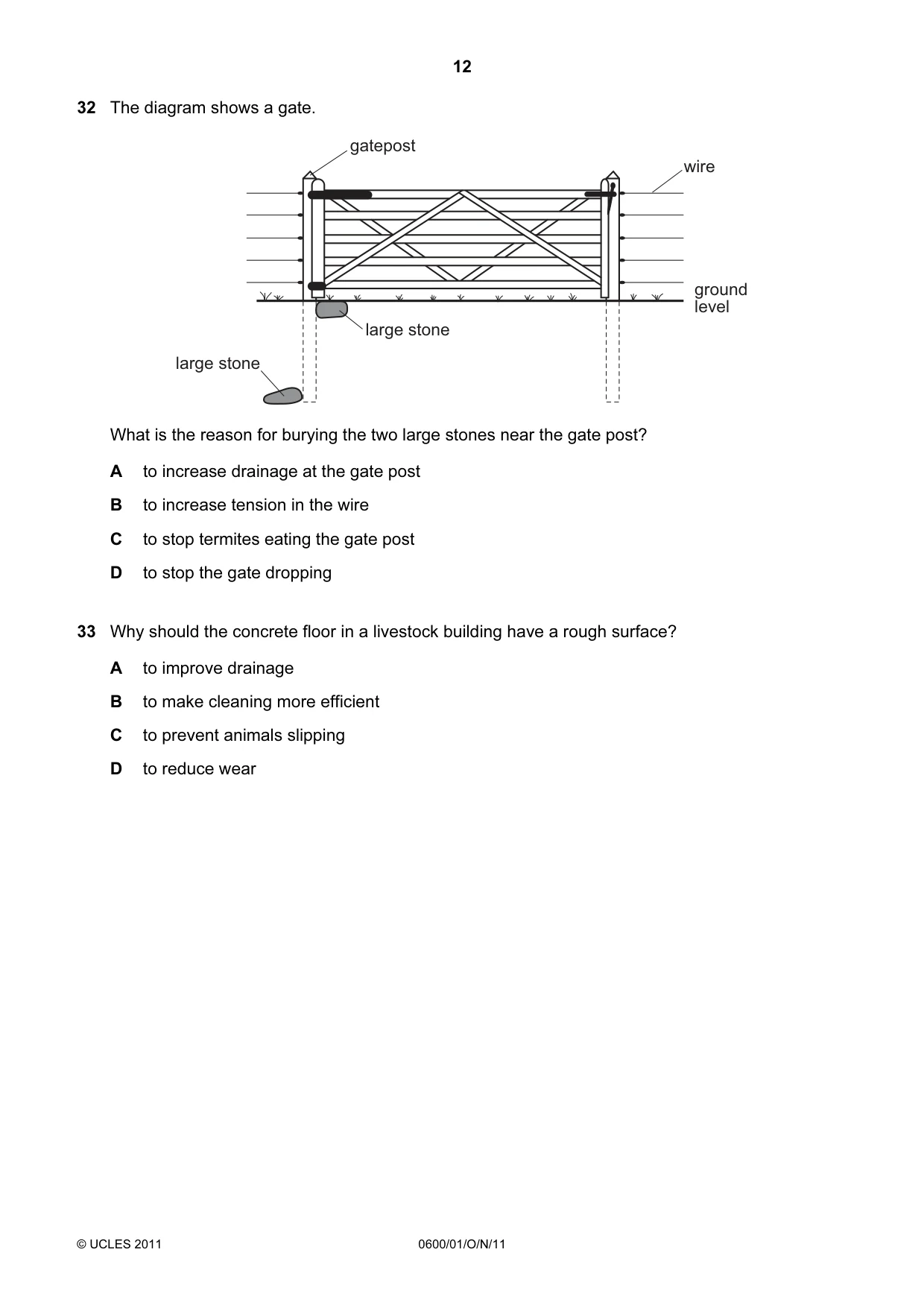Cambridge IGCSE Agriculture 0600 2011 Oct/Nov Paper 1 · Variant 1 question paper, page 12 of 16