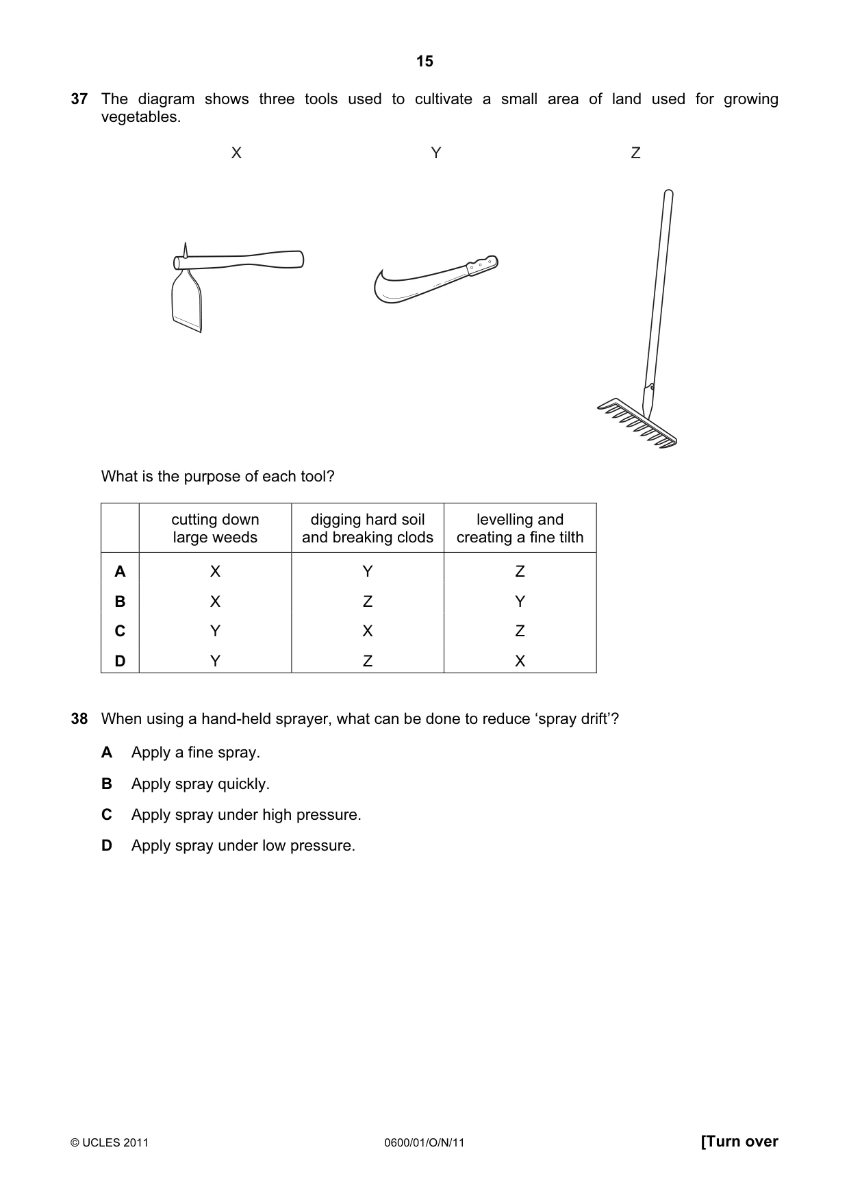 Cambridge IGCSE Agriculture 0600 2011 Oct/Nov Paper 1 · Variant 1 question paper, page 15 of 16