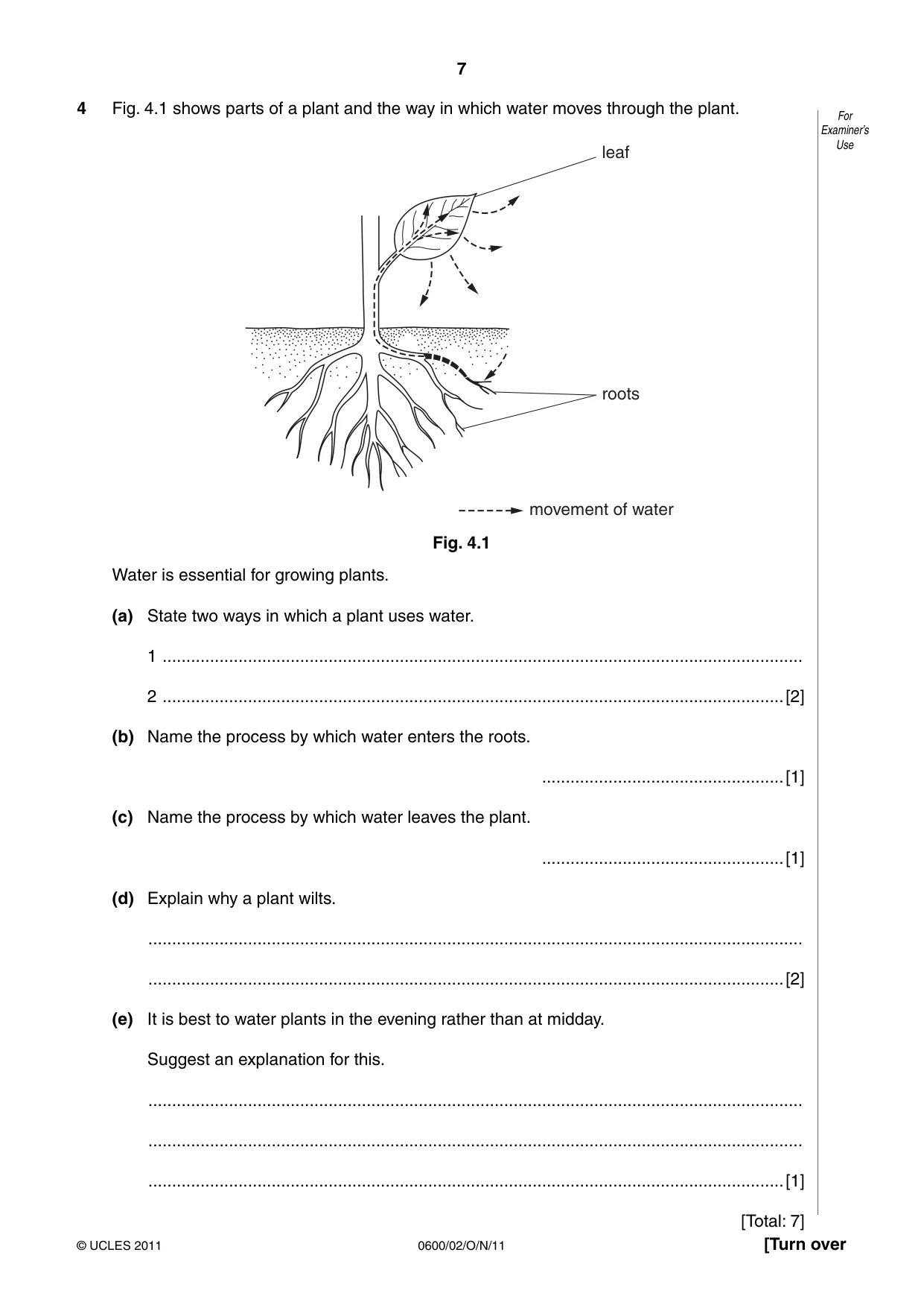 Cambridge IGCSE Agriculture 0600 2011 Oct/Nov Paper 2 · Variant 1 question paper, page 7 of 16