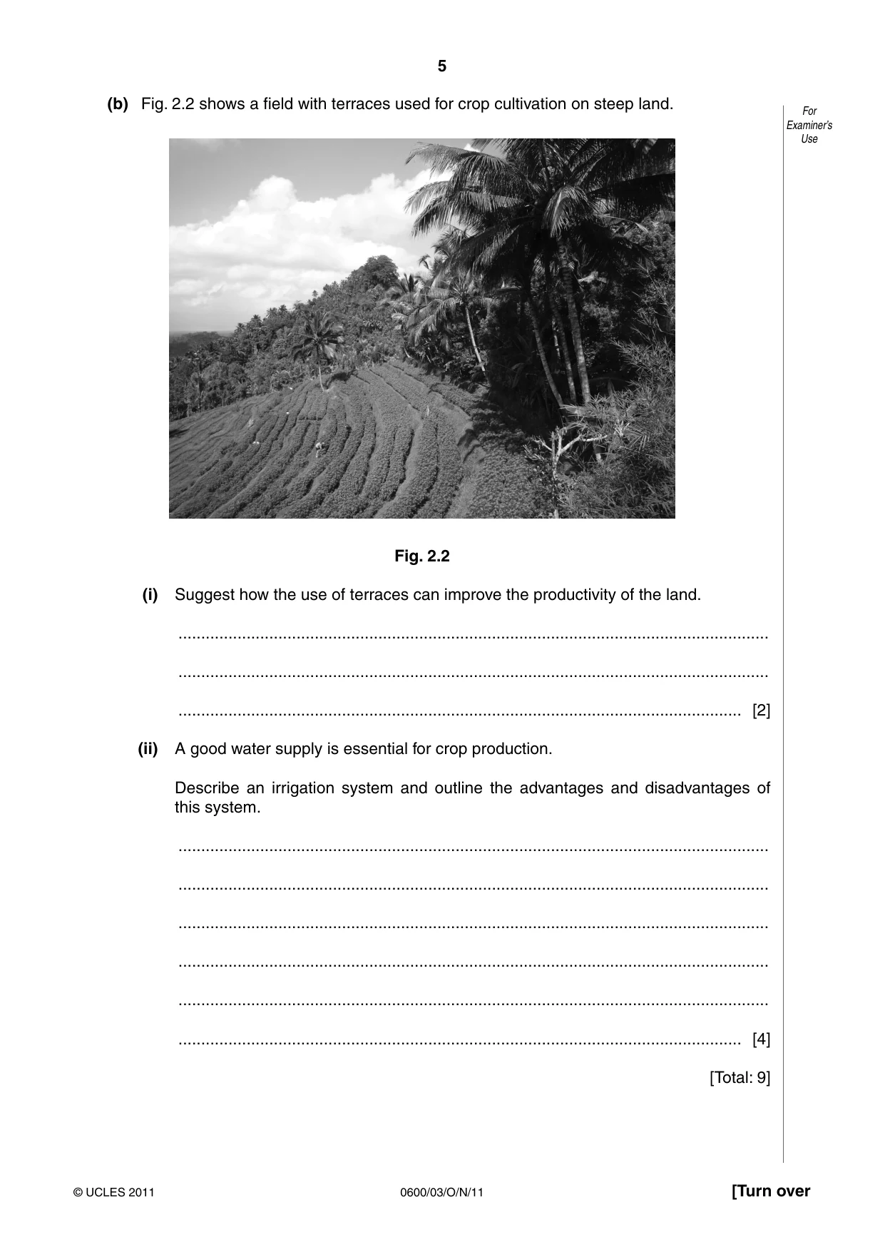 Cambridge IGCSE Agriculture 0600 2011 Oct/Nov Paper 3 · Variant 1 question paper, page 5 of 20