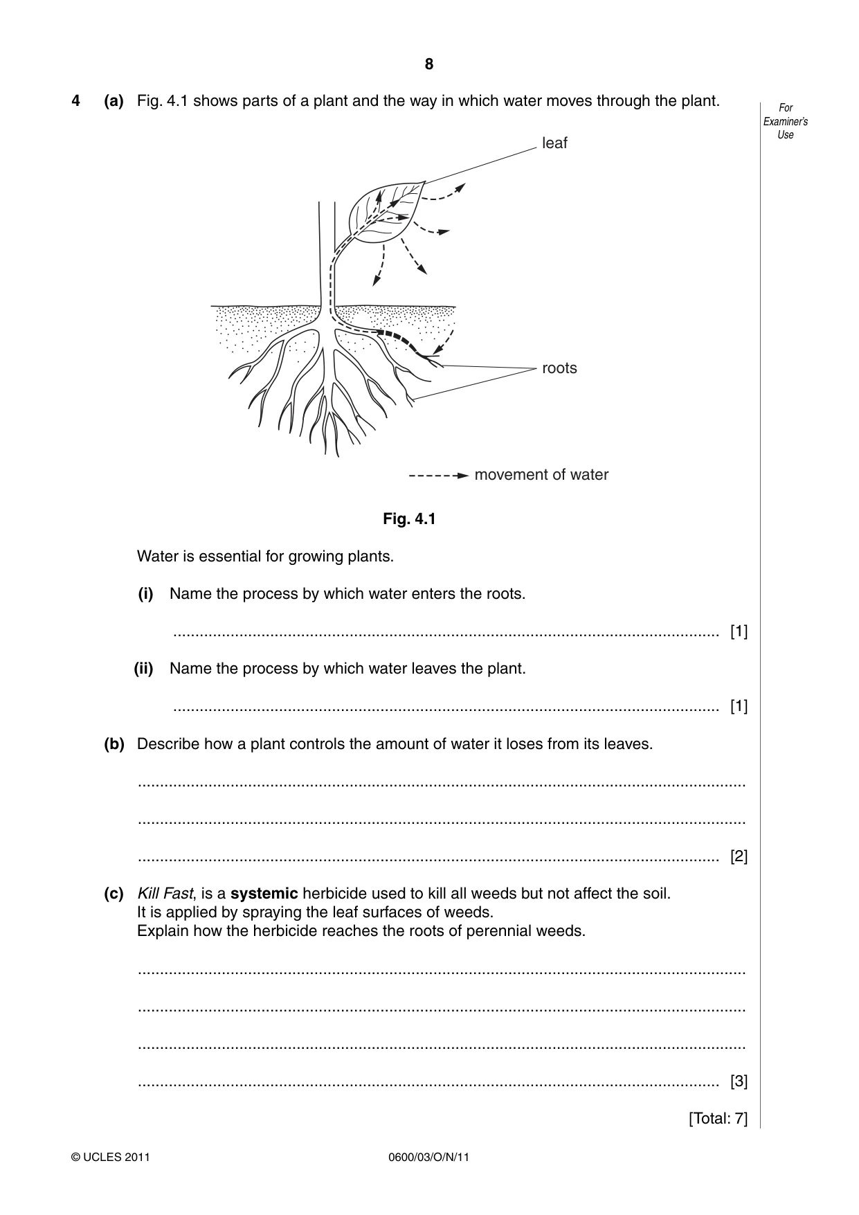 Cambridge IGCSE Agriculture 0600 2011 Oct/Nov Paper 3 · Variant 1 question paper, page 8 of 20