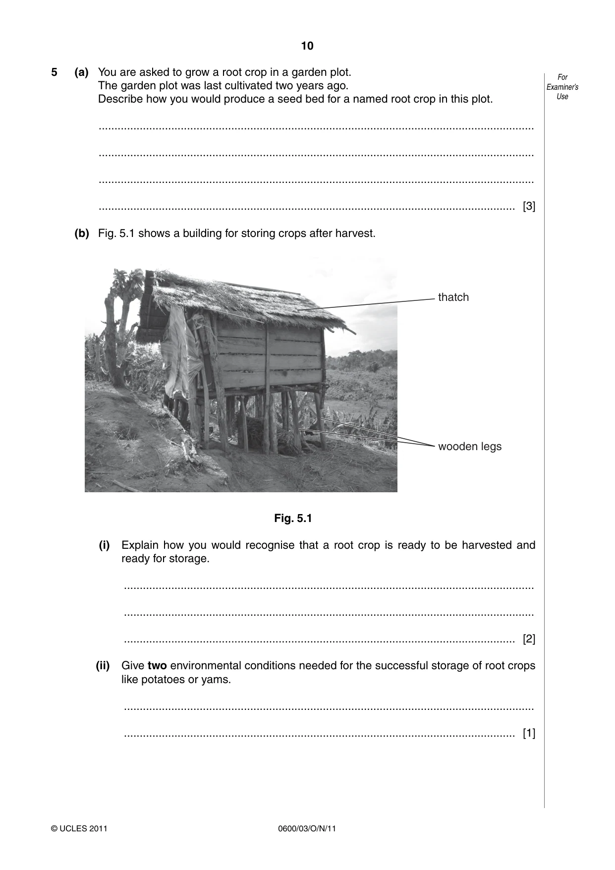 Cambridge IGCSE Agriculture 0600 2011 Oct/Nov Paper 3 · Variant 1 question paper, page 10 of 20