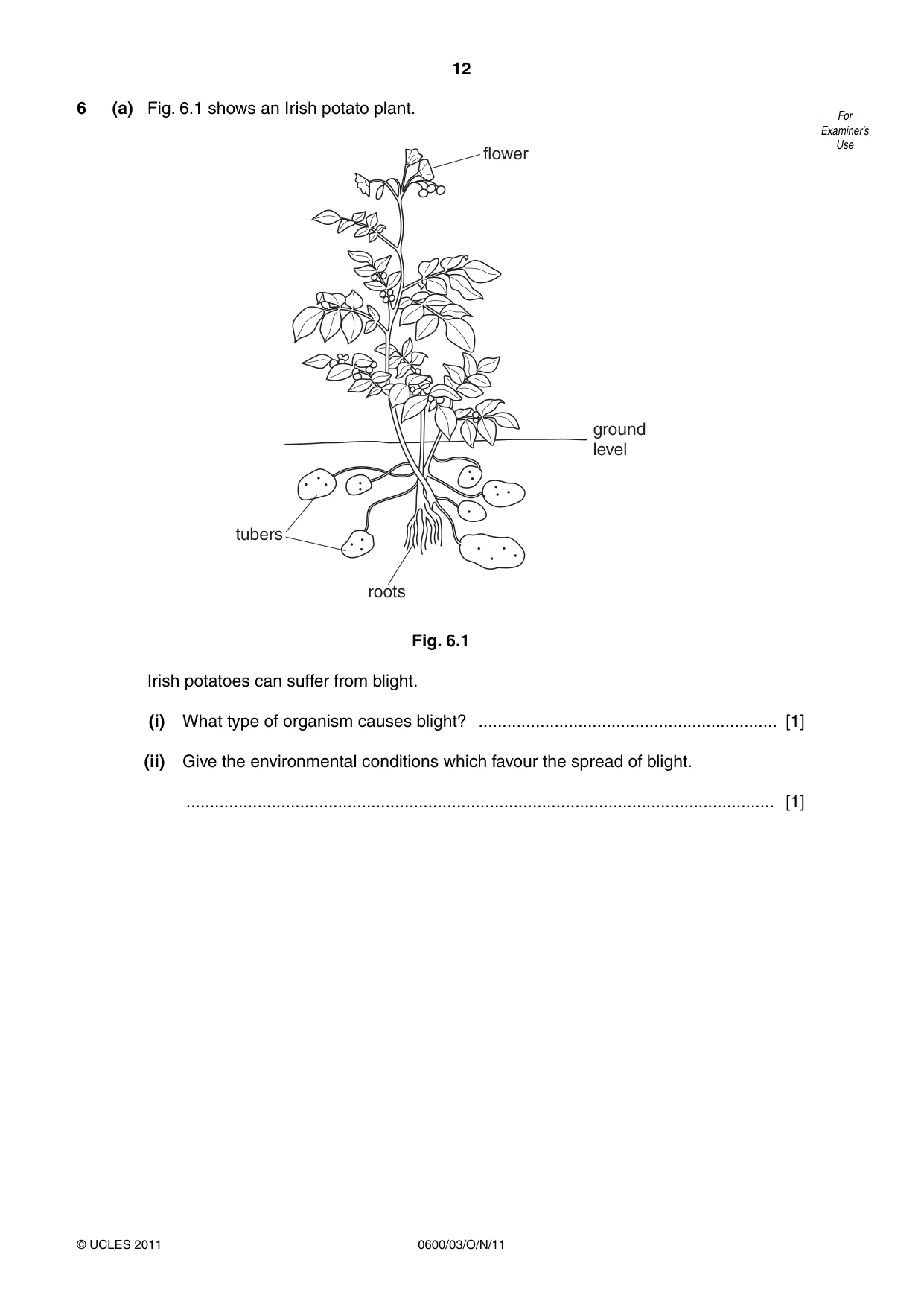 Cambridge IGCSE Agriculture 0600 2011 Oct/Nov Paper 3 · Variant 1 question paper, page 12 of 20
