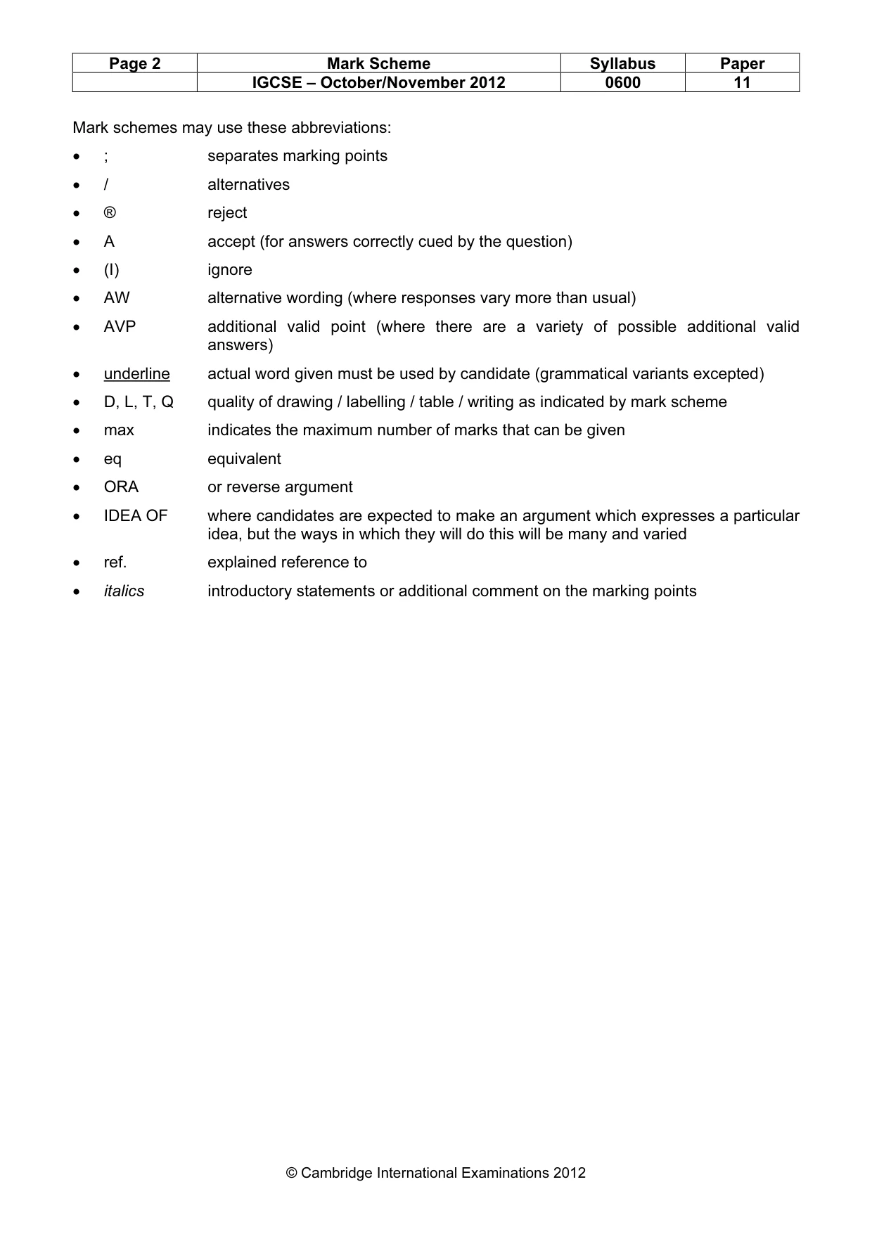 Mark scheme, page 2 of 10