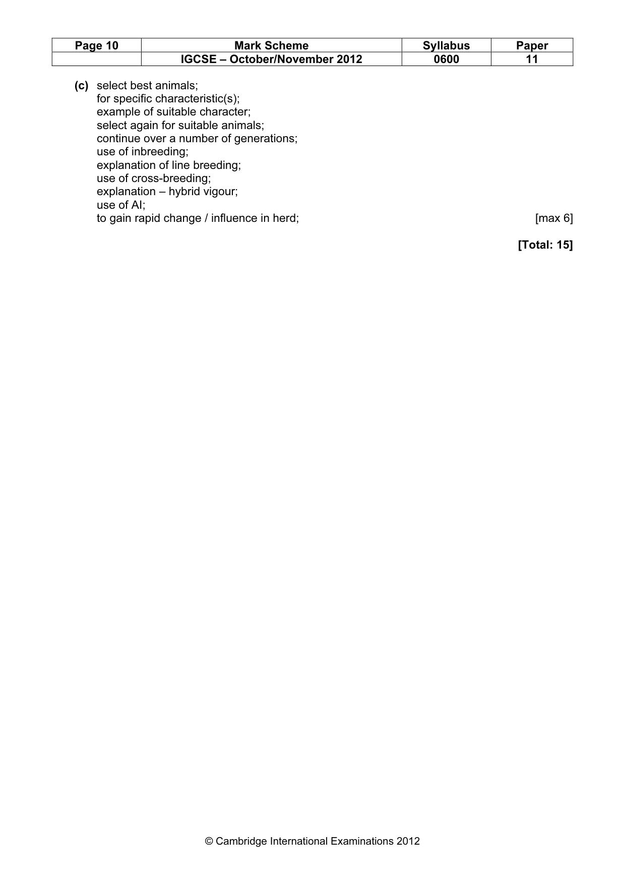 Mark scheme, page 10 of 10