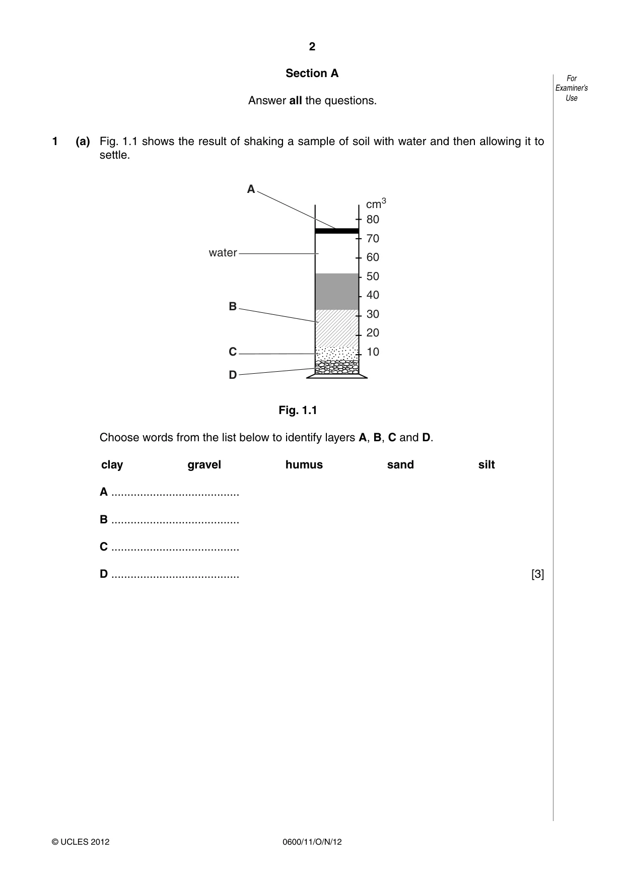 Cambridge IGCSE Agriculture 0600 2012 Oct/Nov Paper 1 · Variant 1 question paper, page 2 of 24