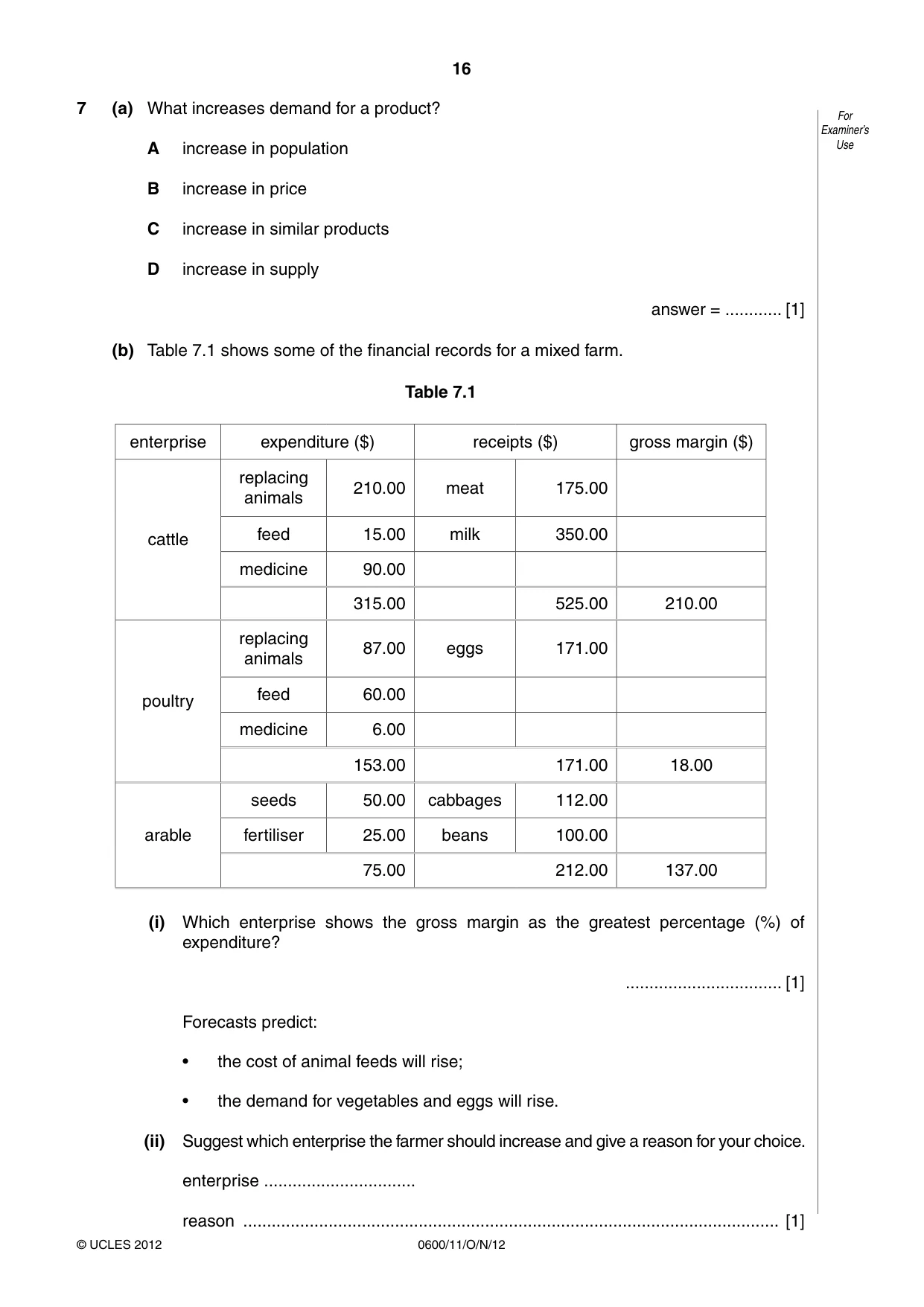 Cambridge IGCSE Agriculture 0600 2012 Oct/Nov Paper 1 · Variant 1 question paper, page 16 of 24