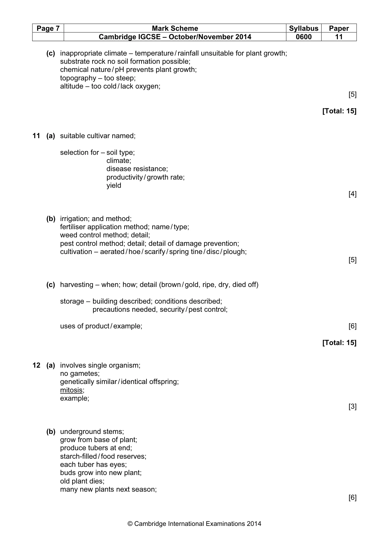 Mark scheme, page 7 of 9