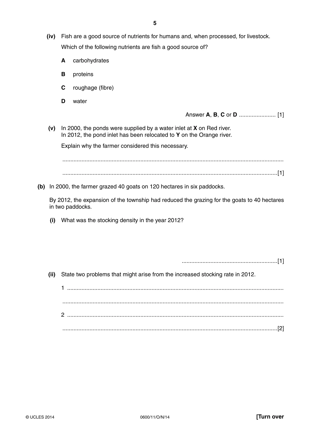 Cambridge IGCSE Agriculture 0600 2014 Oct/Nov Paper 1 · Variant 1 question paper, page 5 of 20