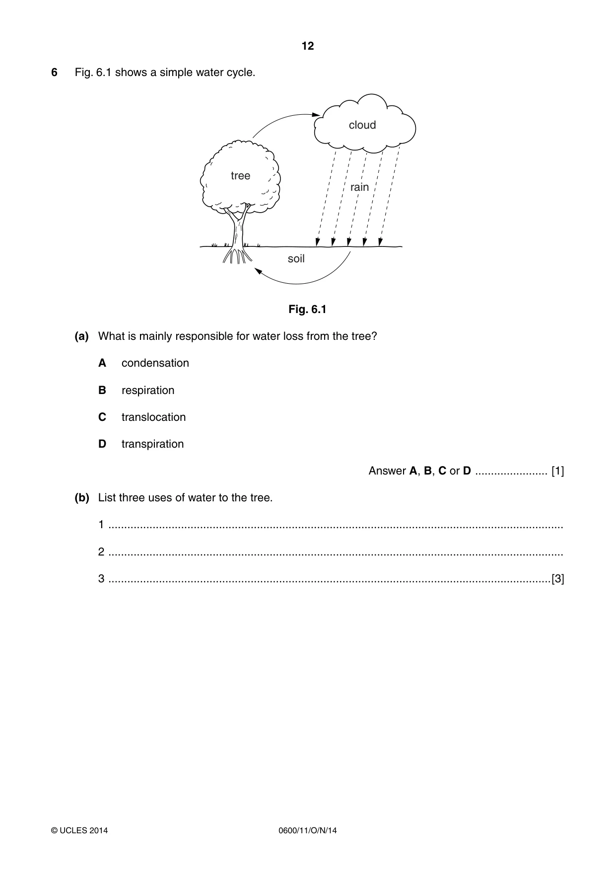 Cambridge IGCSE Agriculture 0600 2014 Oct/Nov Paper 1 · Variant 1 question paper, page 12 of 20