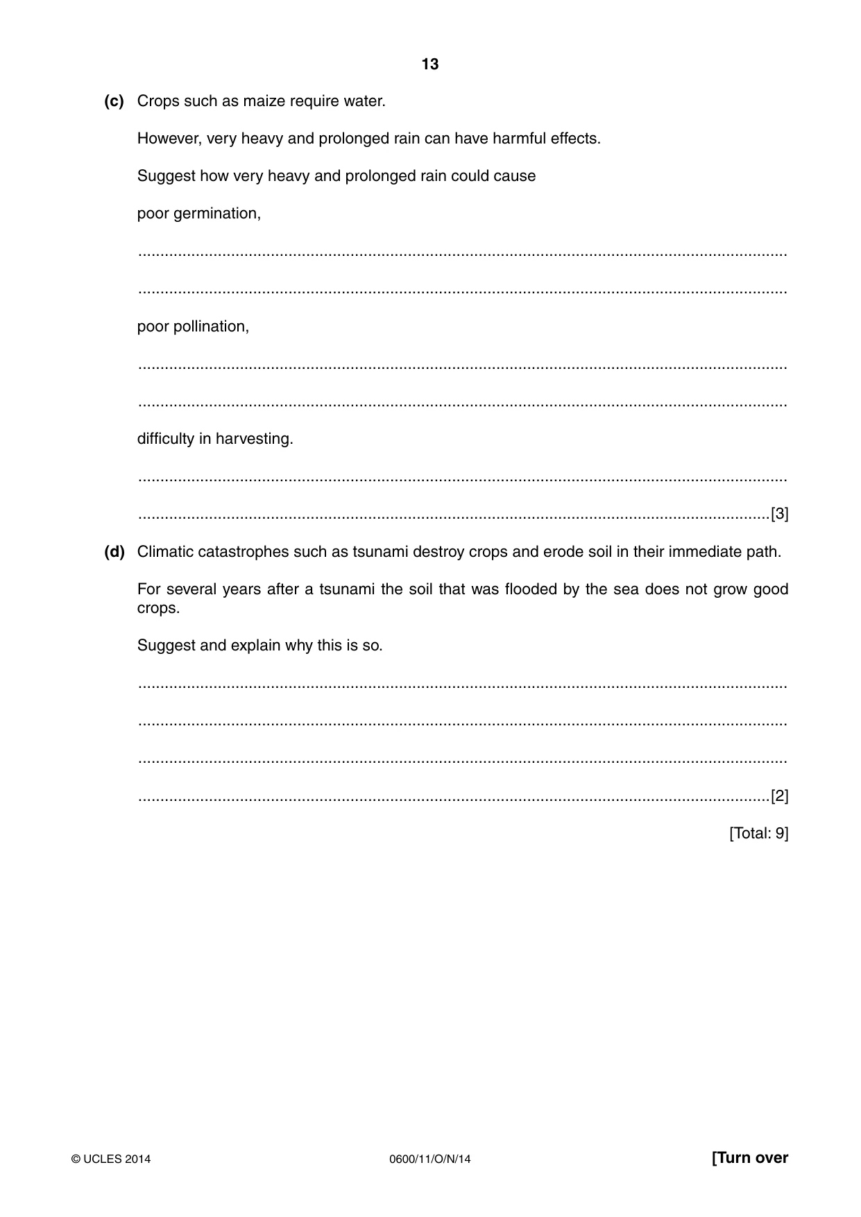 Cambridge IGCSE Agriculture 0600 2014 Oct/Nov Paper 1 · Variant 1 question paper, page 13 of 20