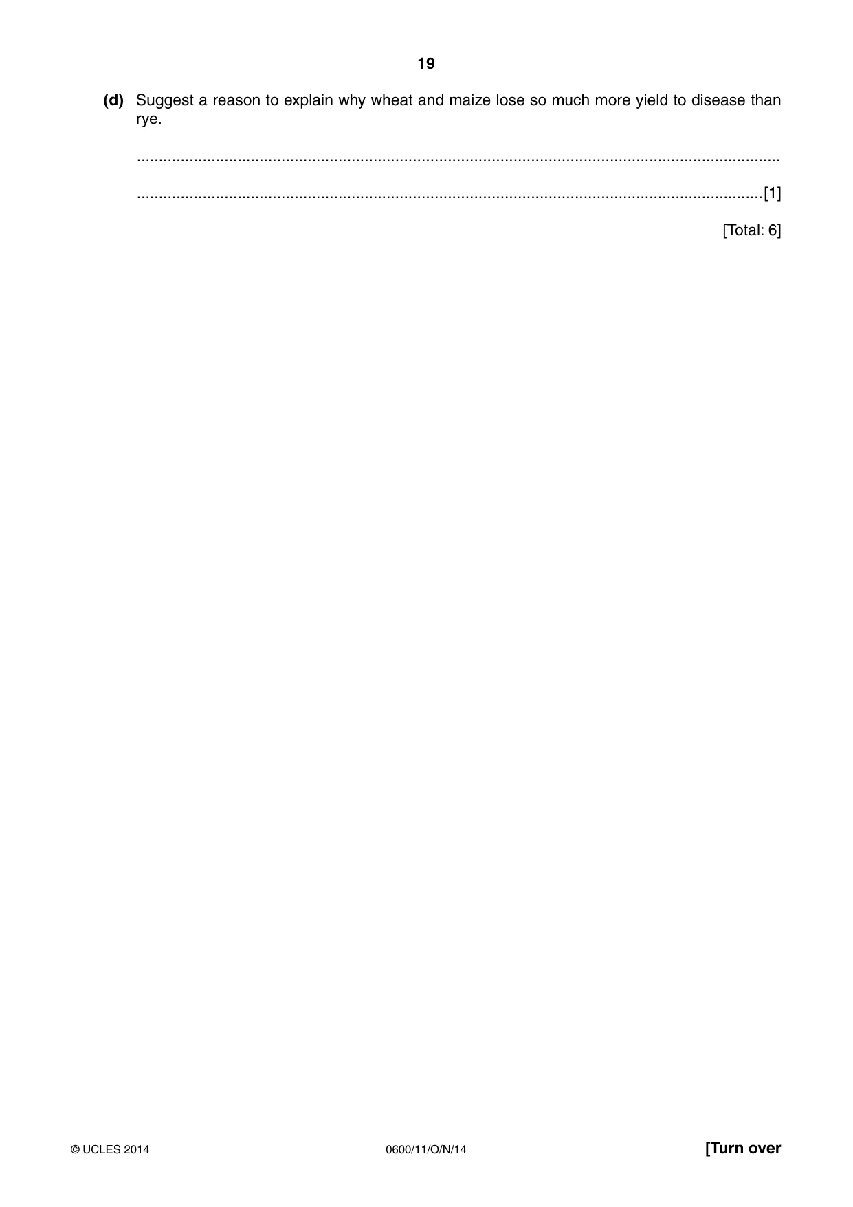 Cambridge IGCSE Agriculture 0600 2014 Oct/Nov Paper 1 · Variant 1 question paper, page 19 of 20