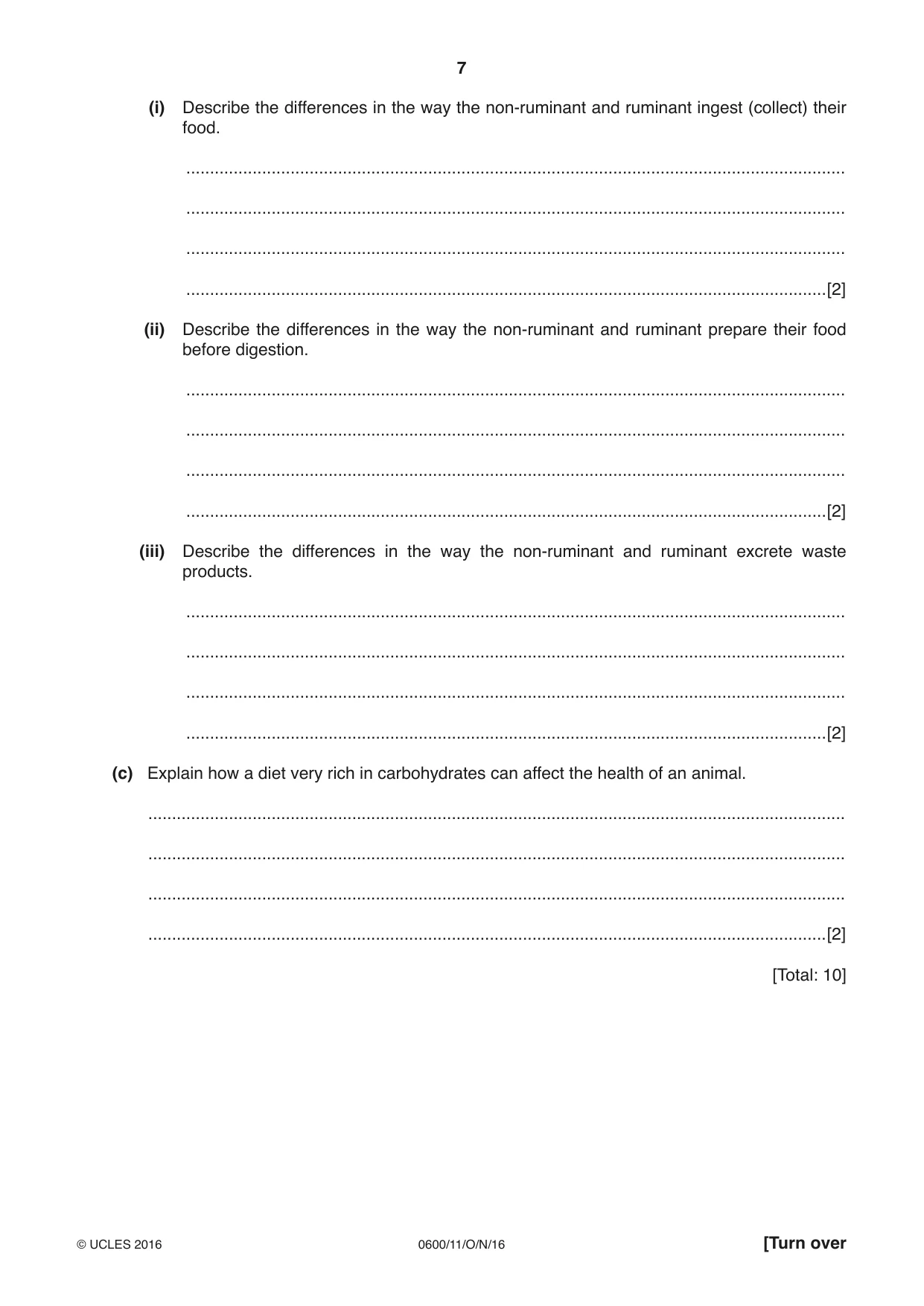 Cambridge IGCSE Agriculture 0600 2016 Oct/Nov Paper 1 · Variant 1 question paper, page 7 of 16