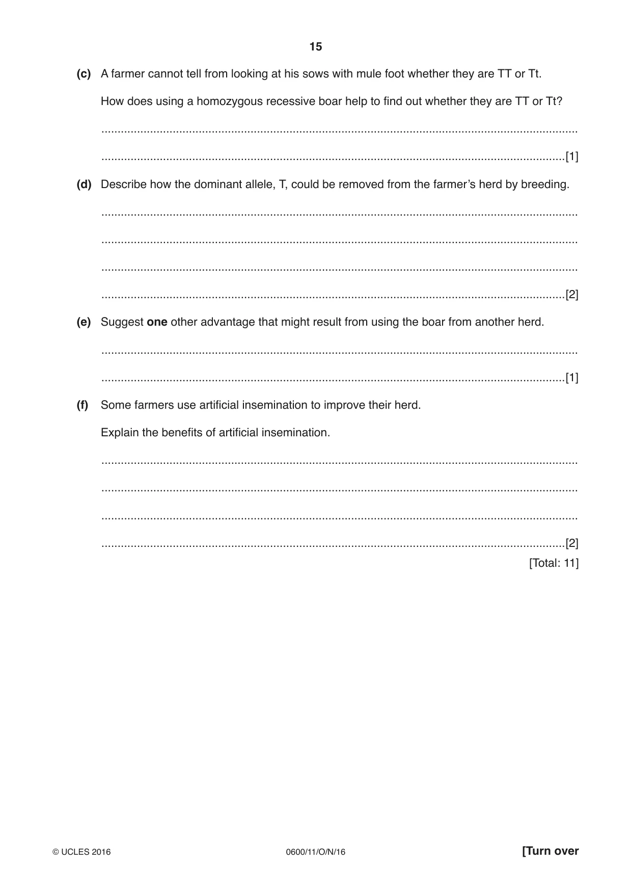 Cambridge IGCSE Agriculture 0600 2016 Oct/Nov Paper 1 · Variant 1 question paper, page 15 of 16