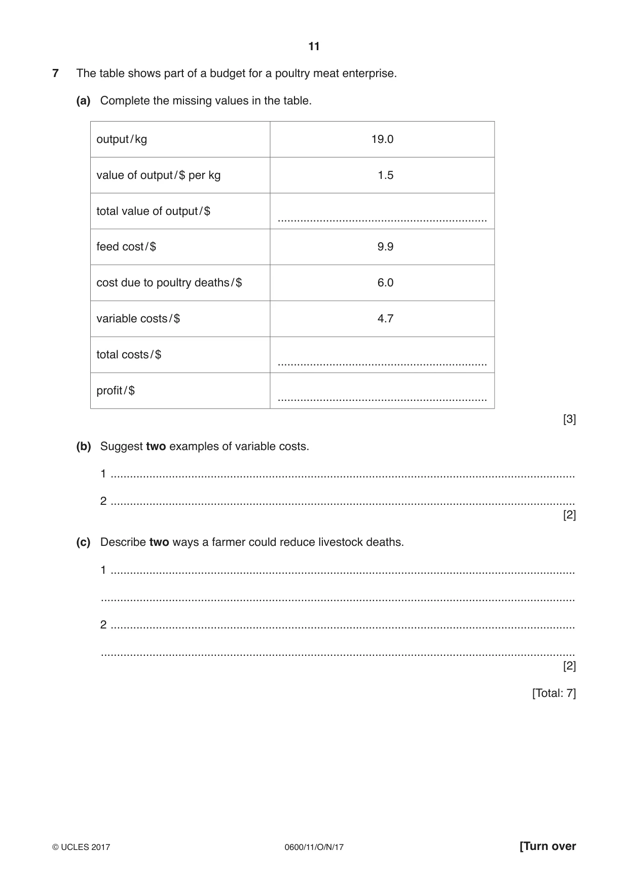 Cambridge IGCSE Agriculture 0600 2017 Oct/Nov Paper 1 · Variant 1 question paper, page 11 of 16