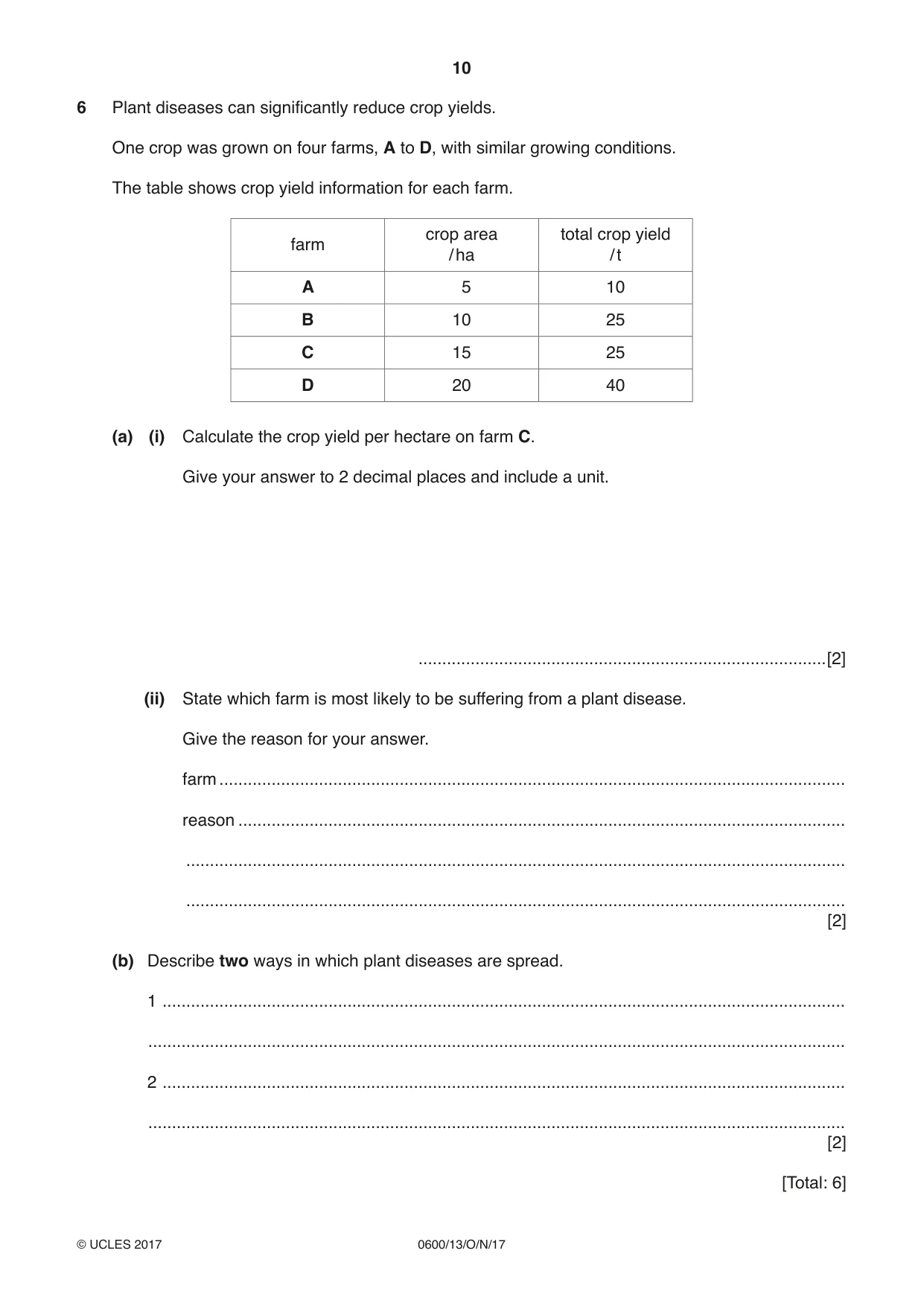 Cambridge IGCSE Agriculture 0600 2017 Oct/Nov Paper 1 · Variant 3 question paper, page 10 of 16