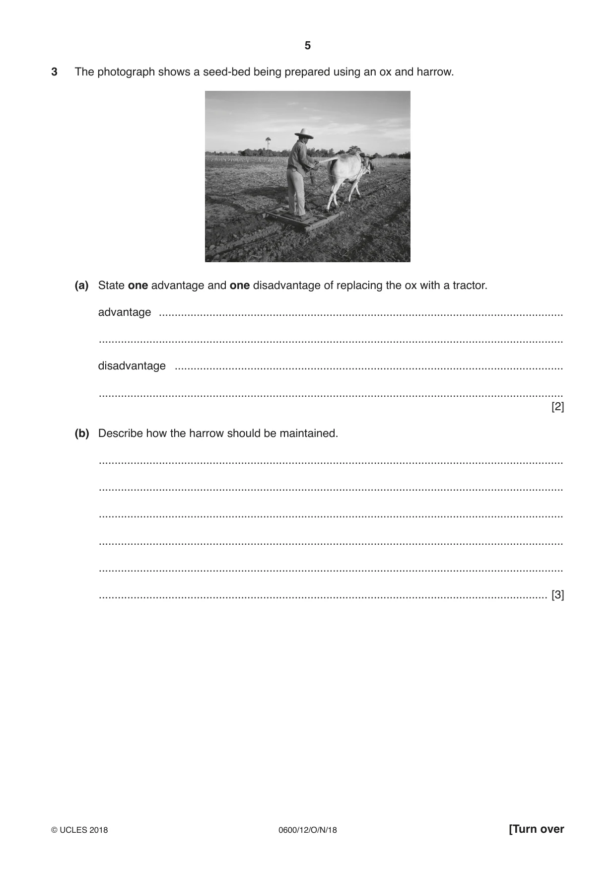 Cambridge IGCSE Agriculture 0600 2018 Oct/Nov Paper 1 · Variant 2 question paper, page 5 of 16