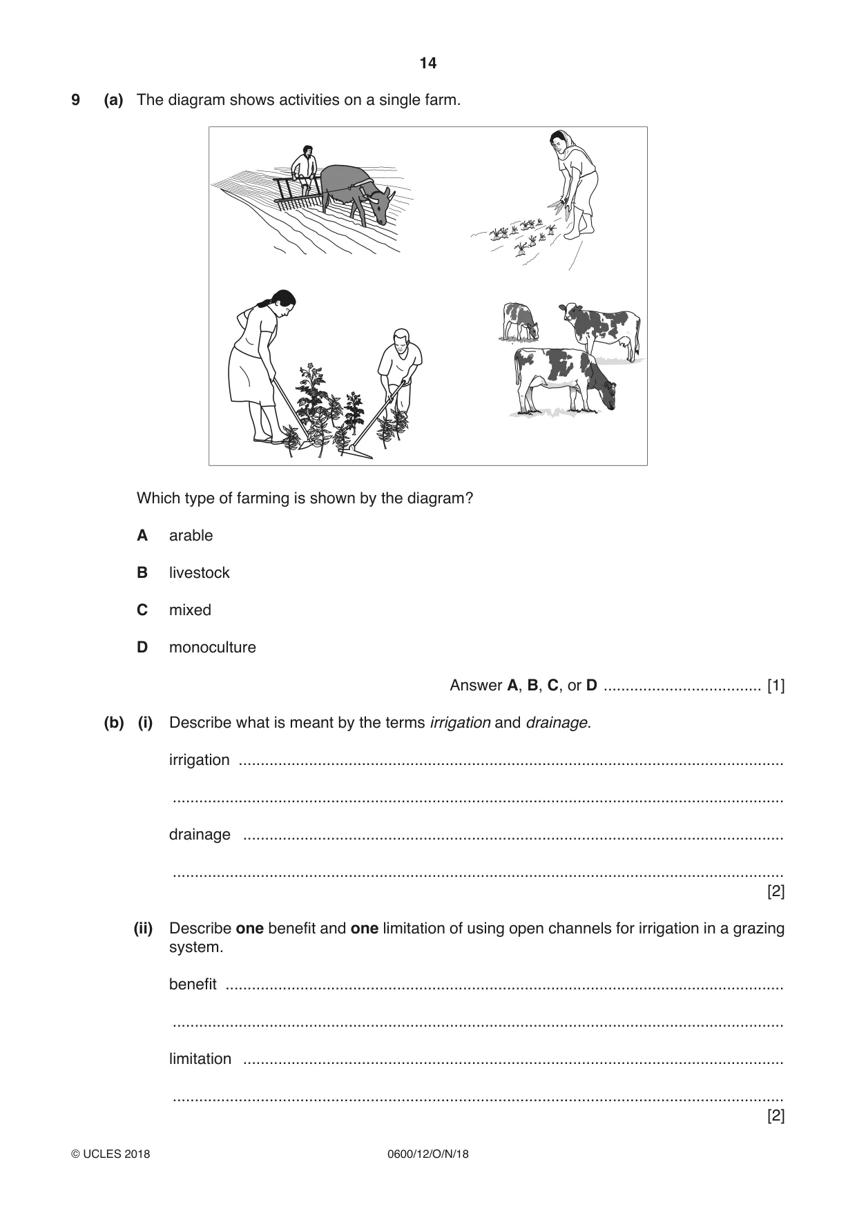 Cambridge IGCSE Agriculture 0600 2018 Oct/Nov Paper 1 · Variant 2 question paper, page 14 of 16