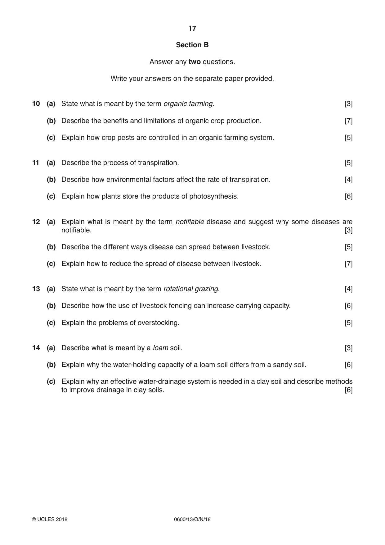 Cambridge IGCSE Agriculture 0600 2018 Oct/Nov Paper 1 · Variant 3 question paper, page 17 of 20
