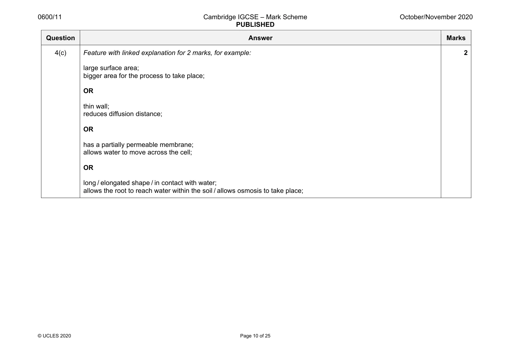 Mark scheme, page 10 of 25