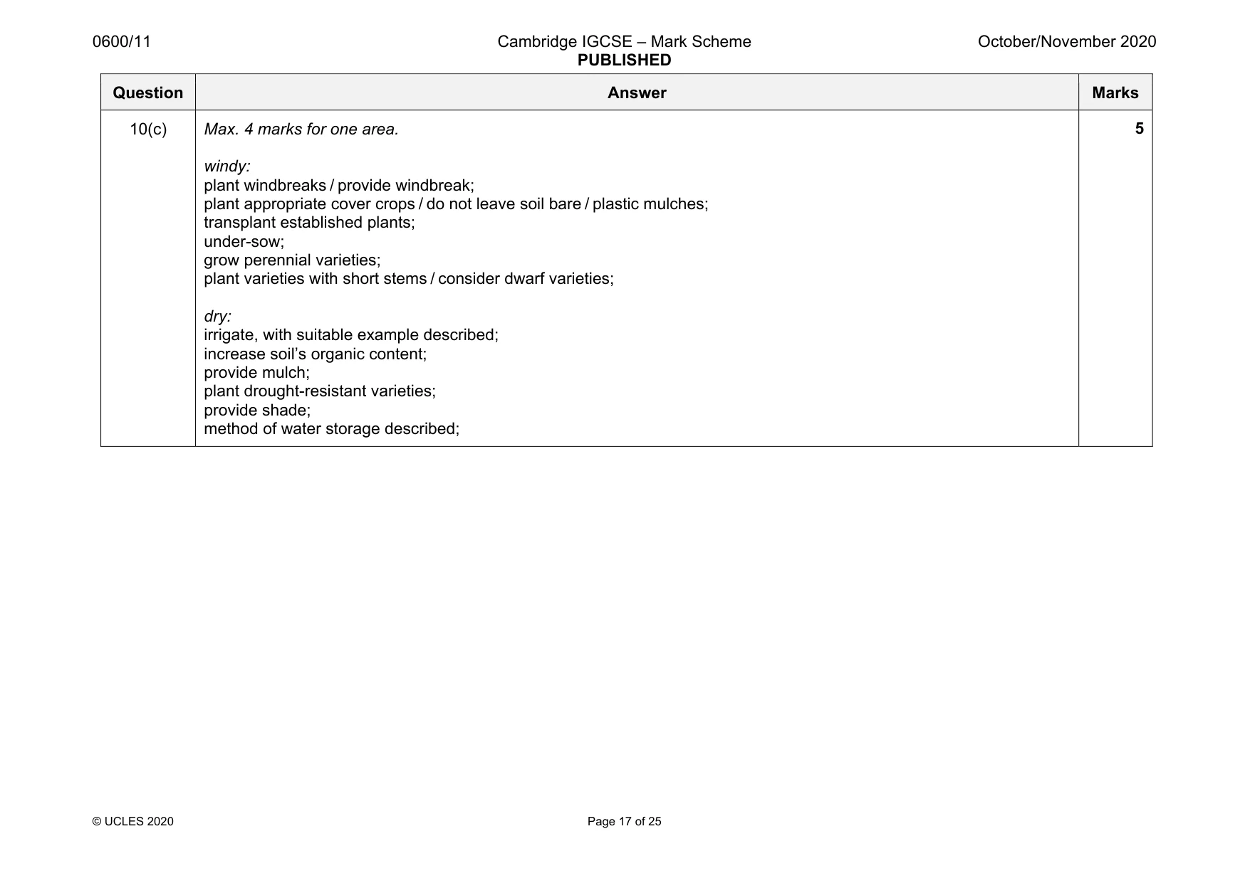 Mark scheme, page 17 of 25