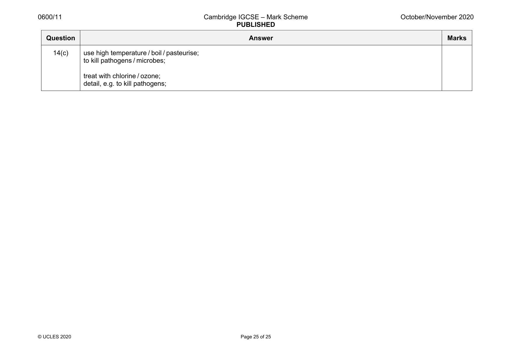 Mark scheme, page 25 of 25