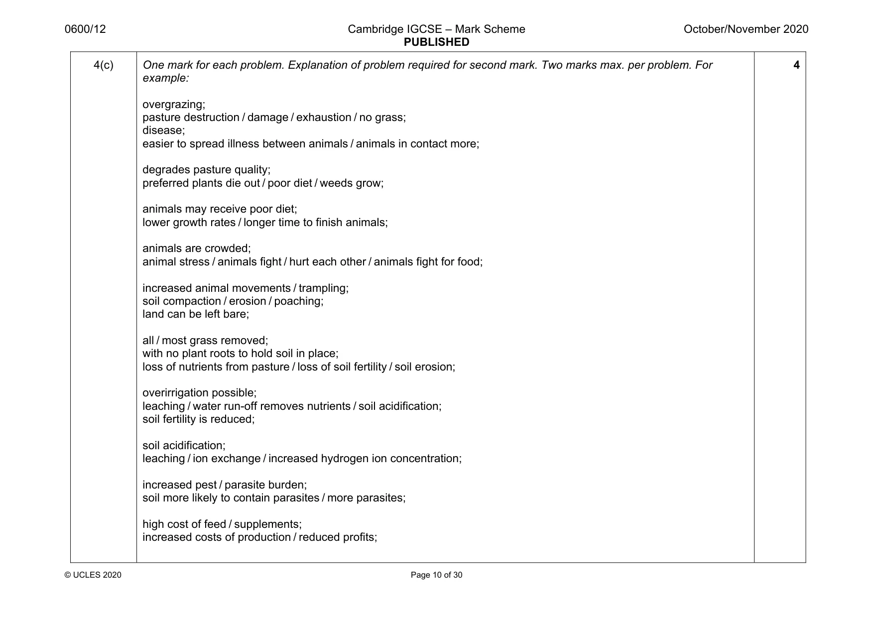 Mark scheme, page 10 of 30