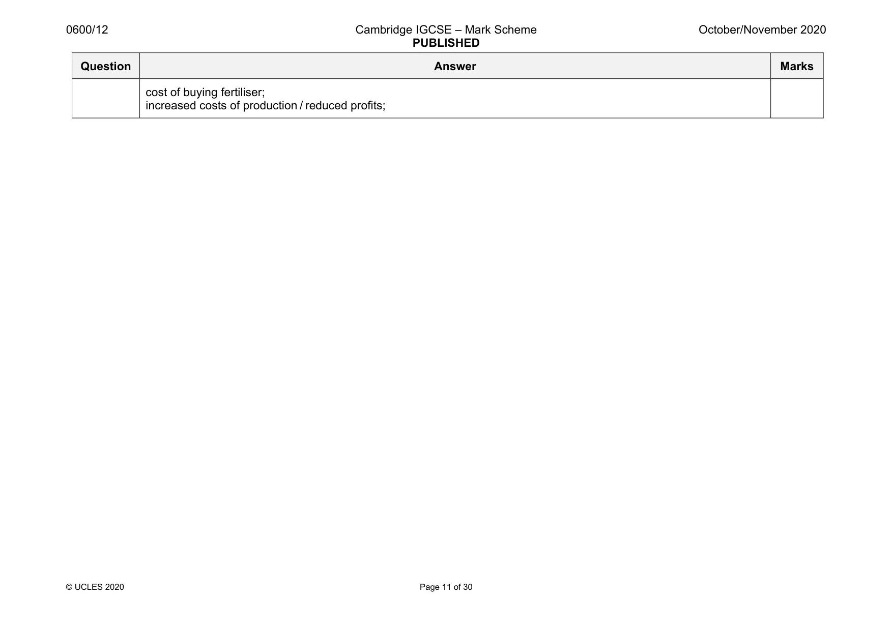 Mark scheme, page 11 of 30