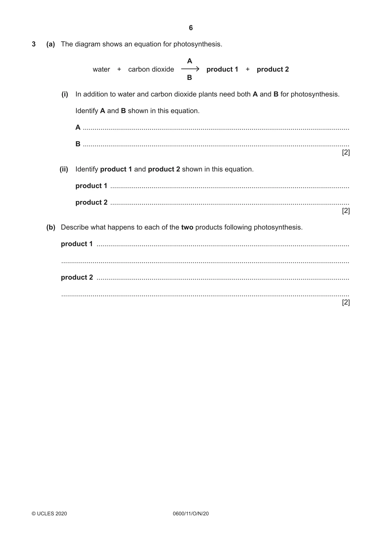 Cambridge IGCSE Agriculture 0600 2020 Oct/Nov Paper 1 · Variant 1 question paper, page 6 of 16