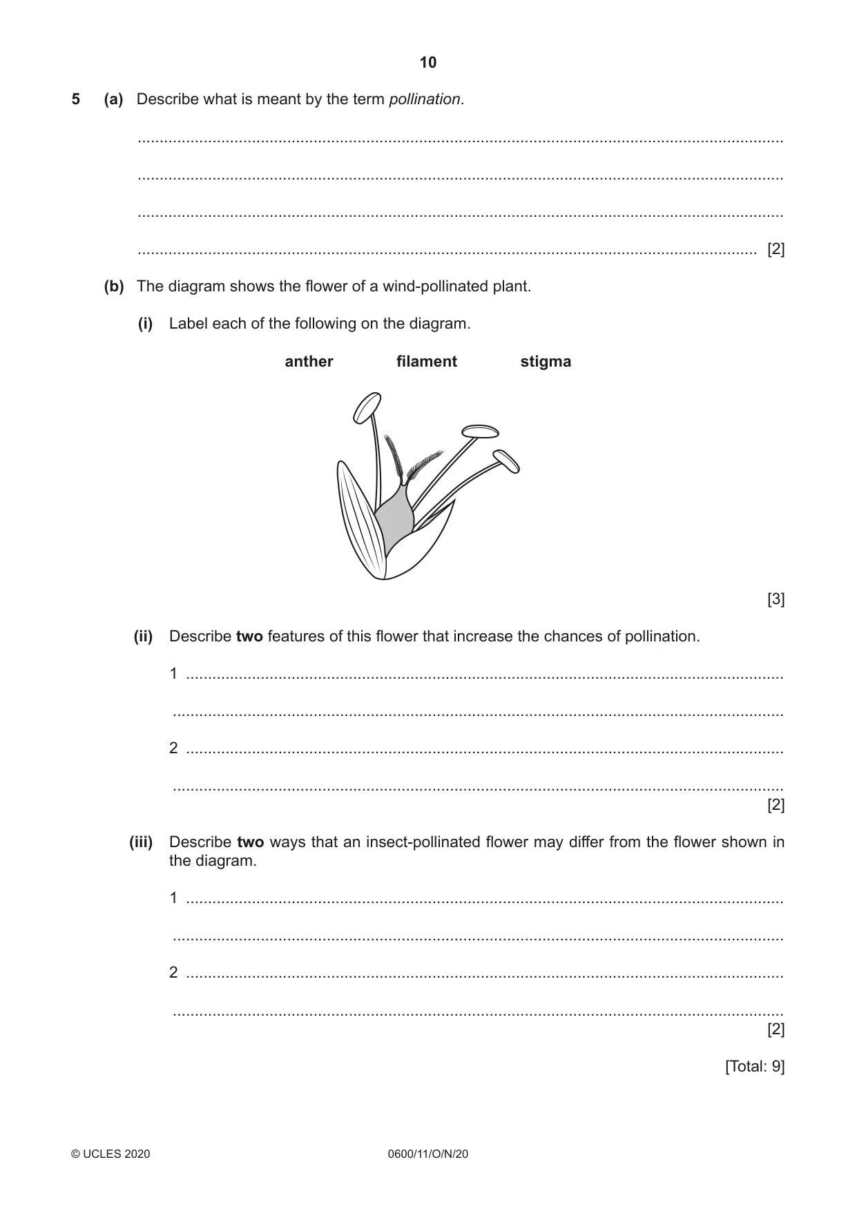 Cambridge IGCSE Agriculture 0600 2020 Oct/Nov Paper 1 · Variant 1 question paper, page 10 of 16