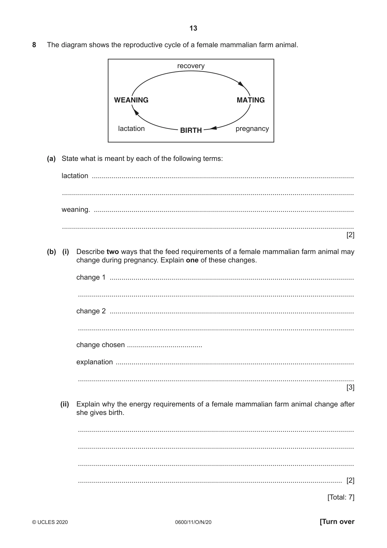 Cambridge IGCSE Agriculture 0600 2020 Oct/Nov Paper 1 · Variant 1 question paper, page 13 of 16